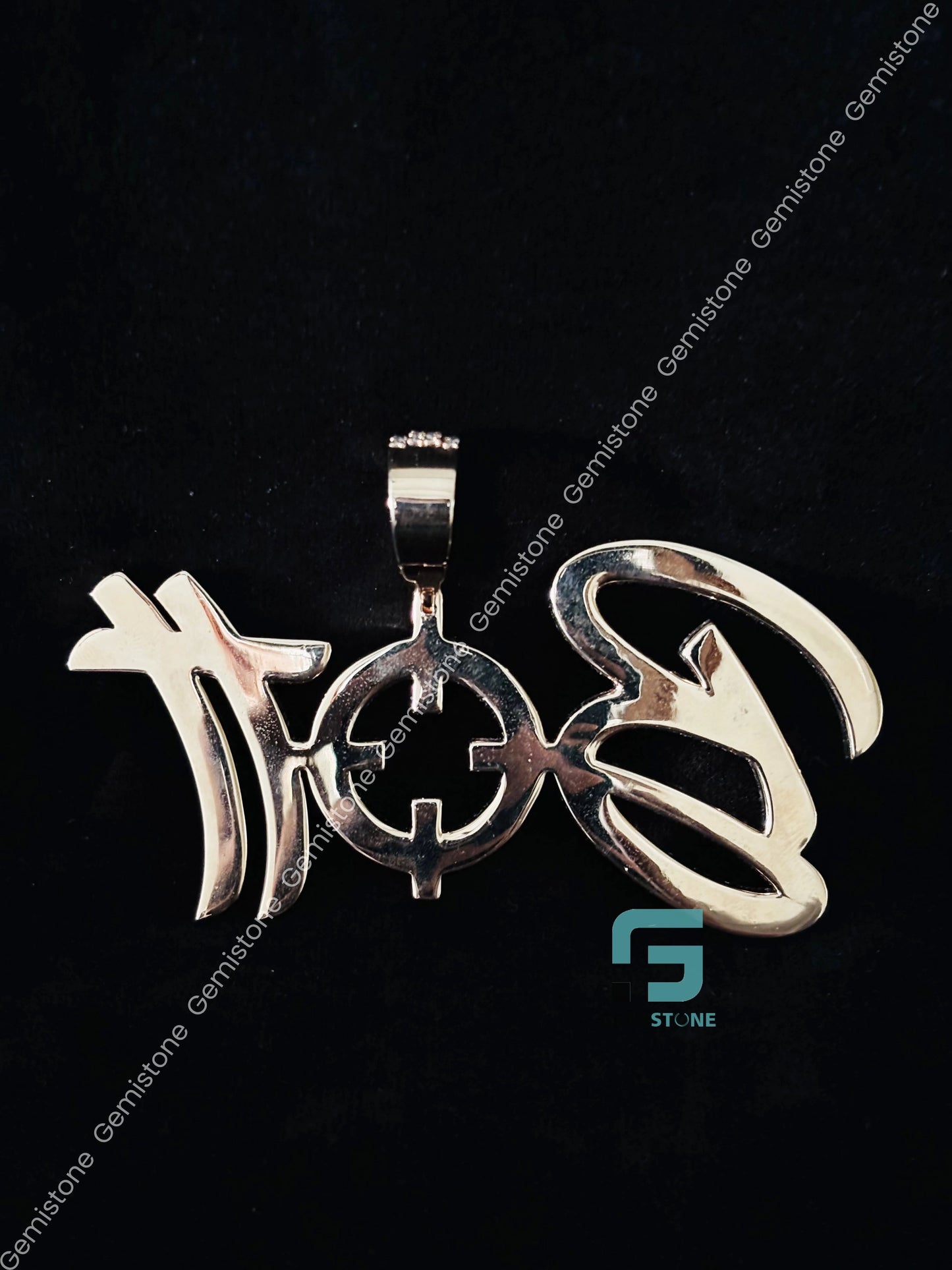 Moissanite Hip Hop custom Name Pendant_2