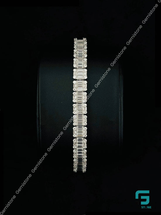 Moissanite Iced Out Baguette Hip Hop Bracelet
