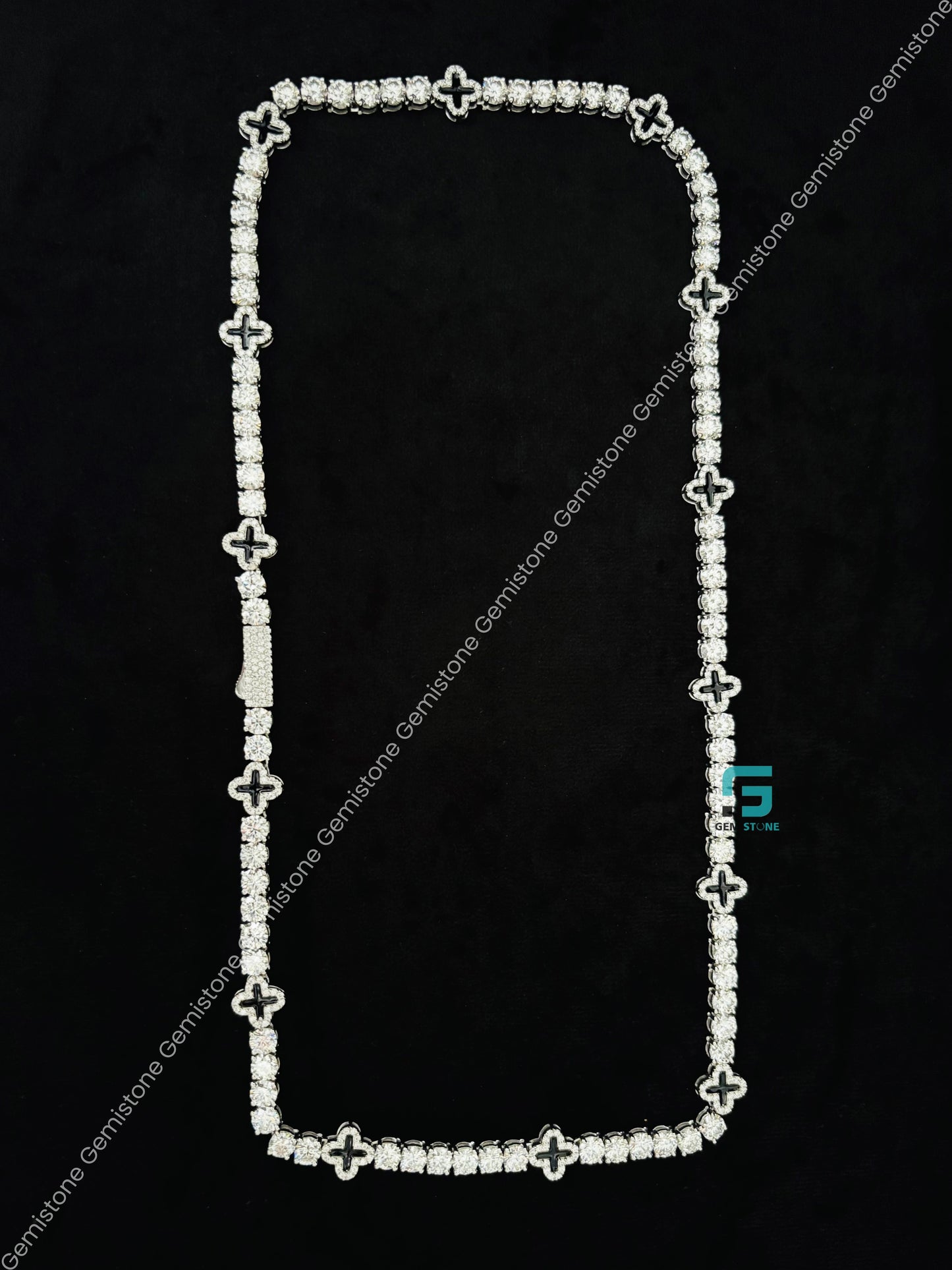 Moissanite Iced Out Clover Chain