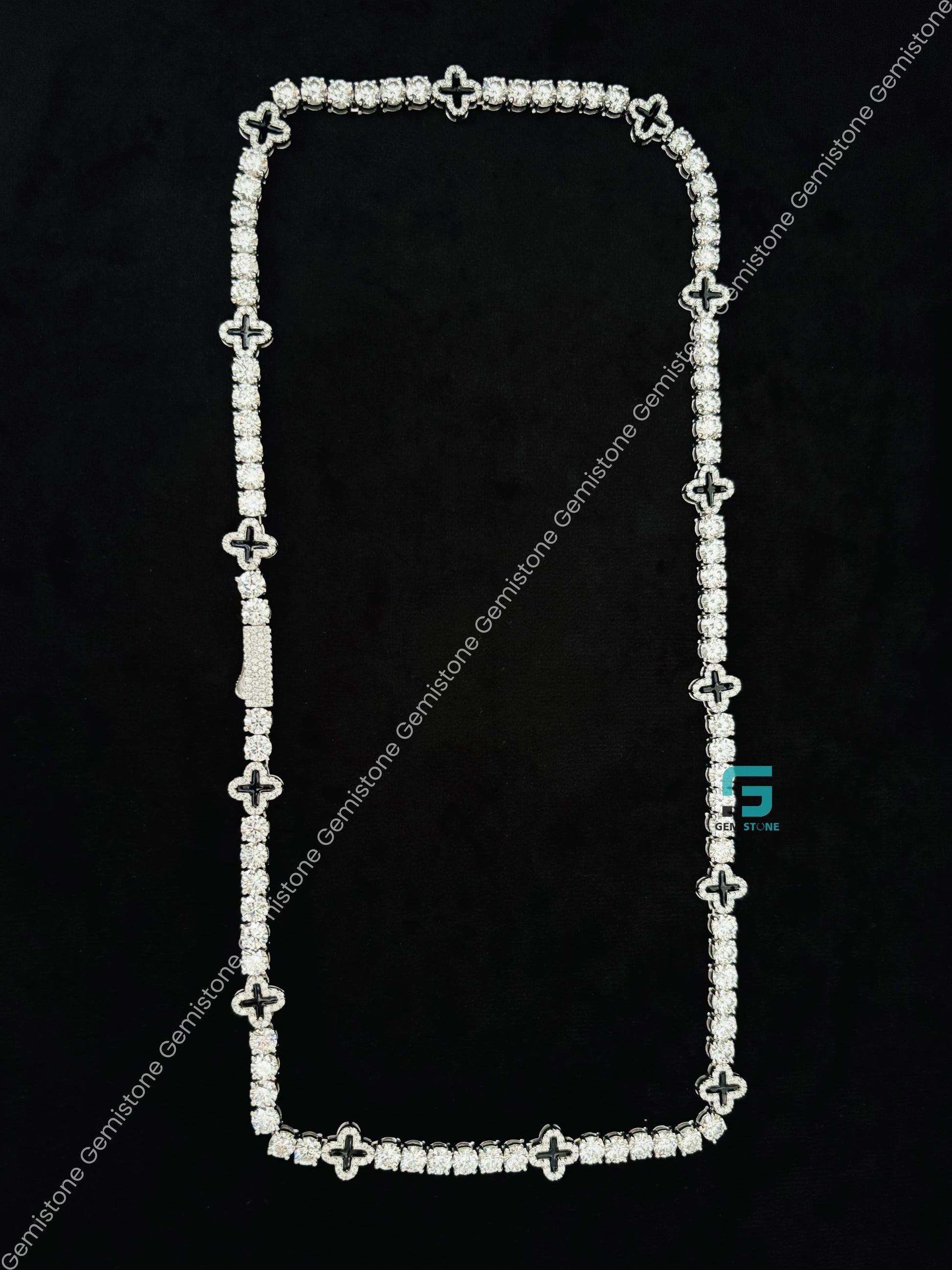 Moissanite Iced Out Clover Chain