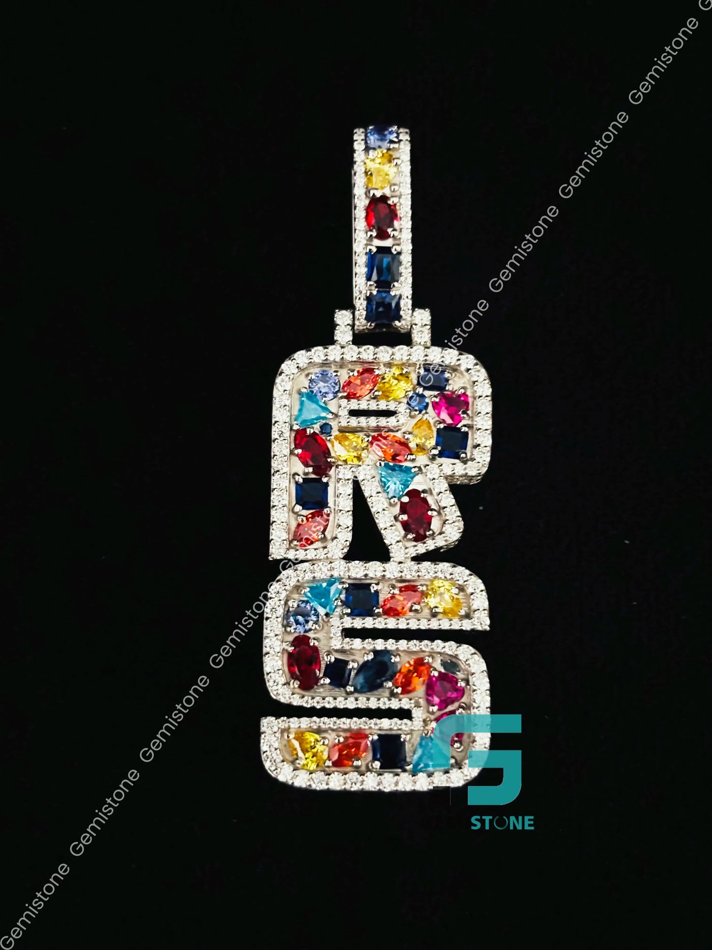 Moissanite Iced Out Colorful Diamond Pendant