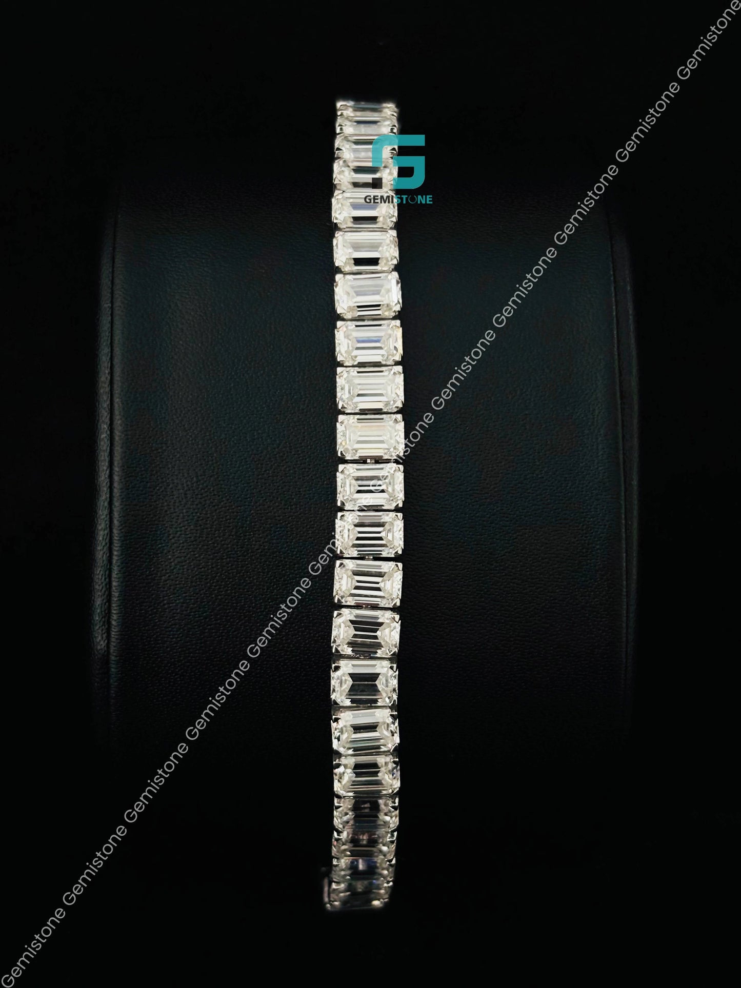 Moissanite Iced Out Emerald Diamond Bracelet