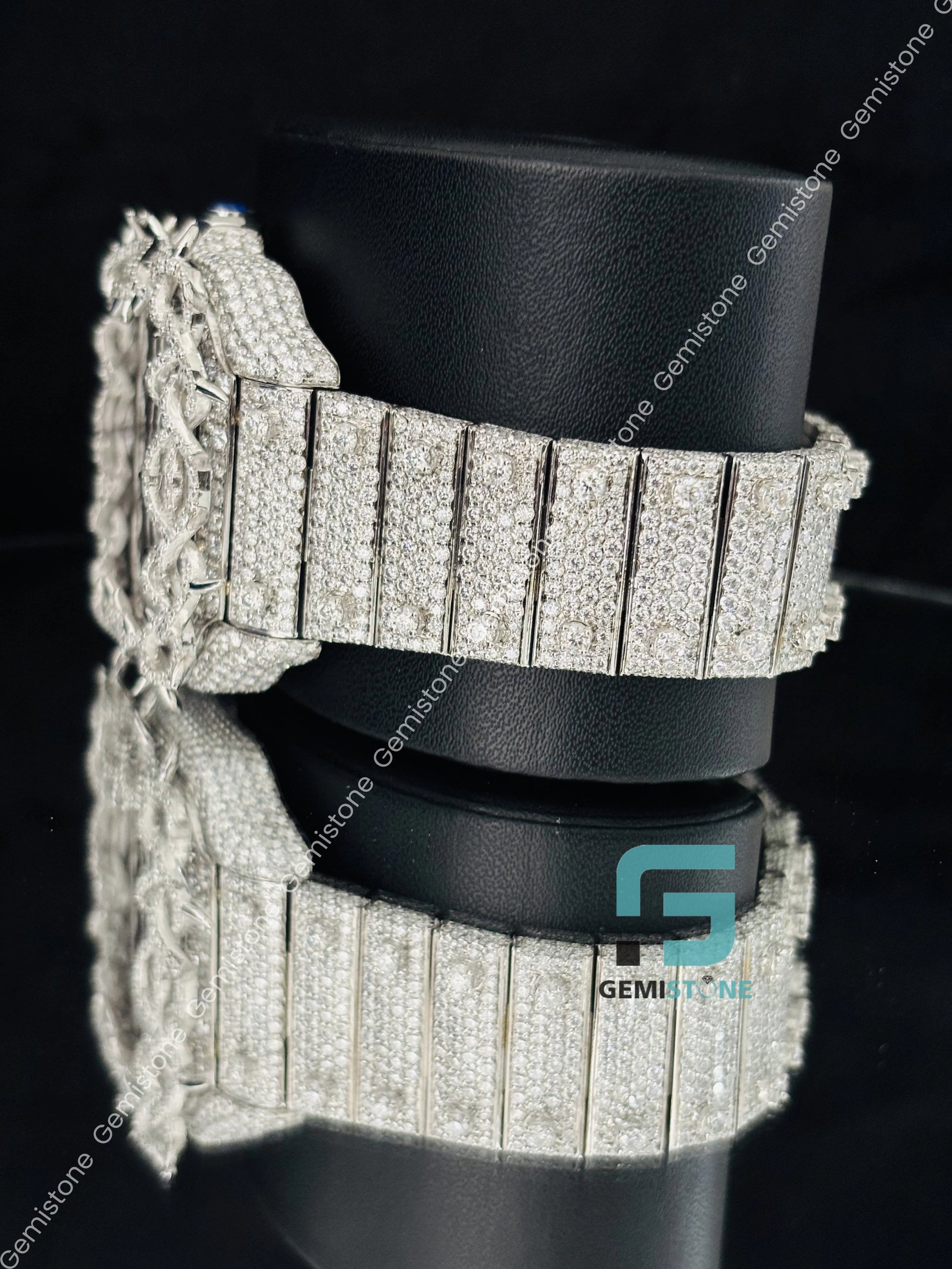 Moissanite Iced Out Hip Hop Bust Down Roman Number Watch For Him