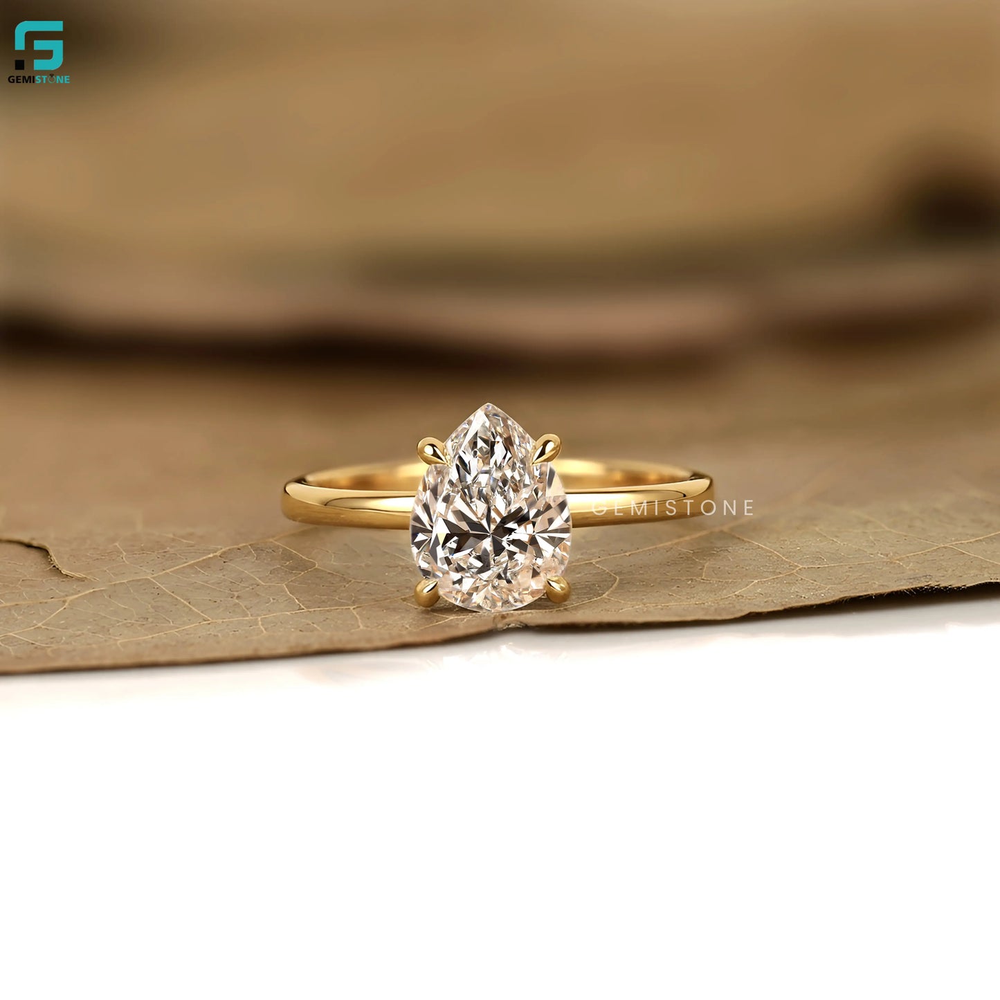 Moissanite Iced Out Solitaire Wedding Lab Grown Ring