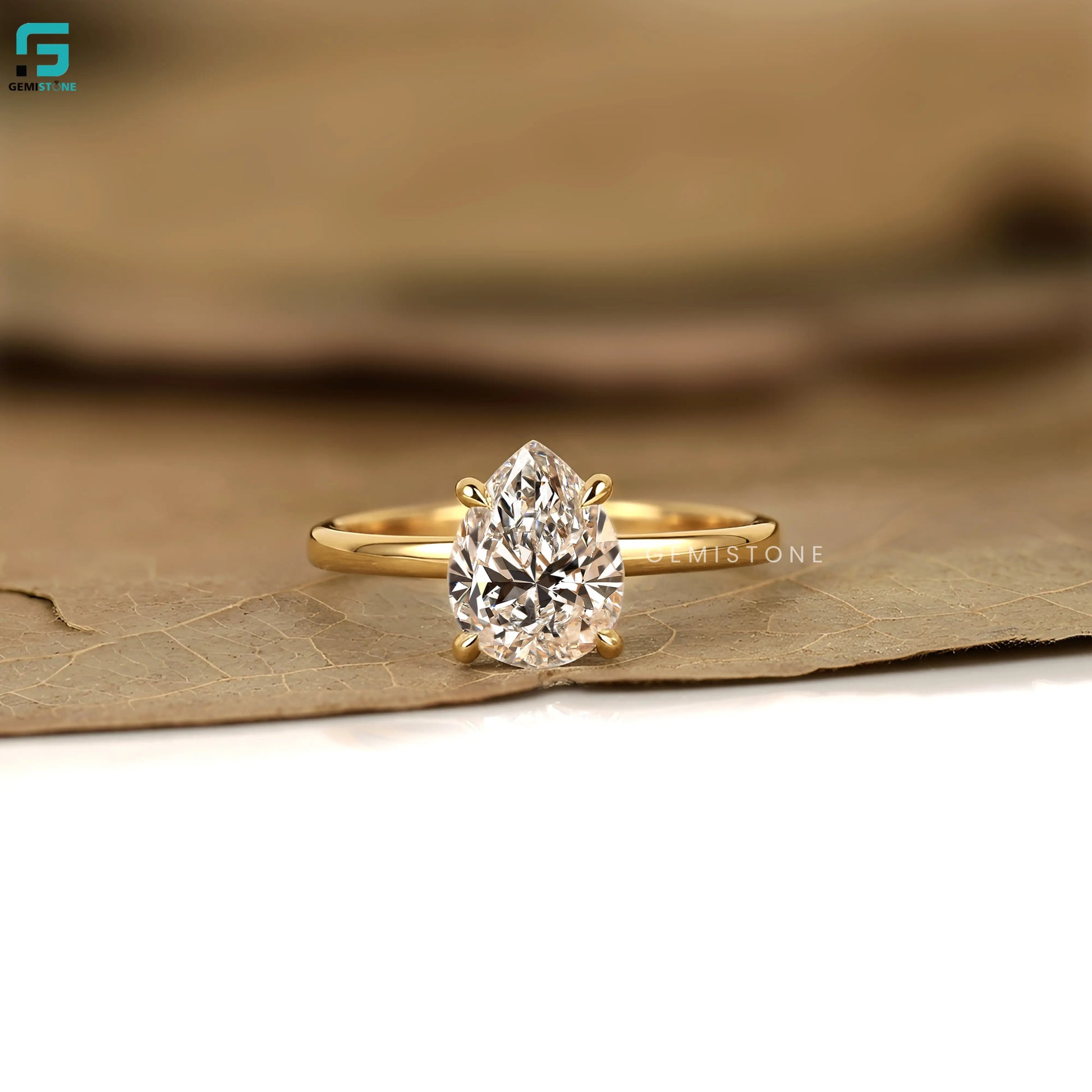 Moissanite Iced Out Solitaire Wedding Lab Grown Ring