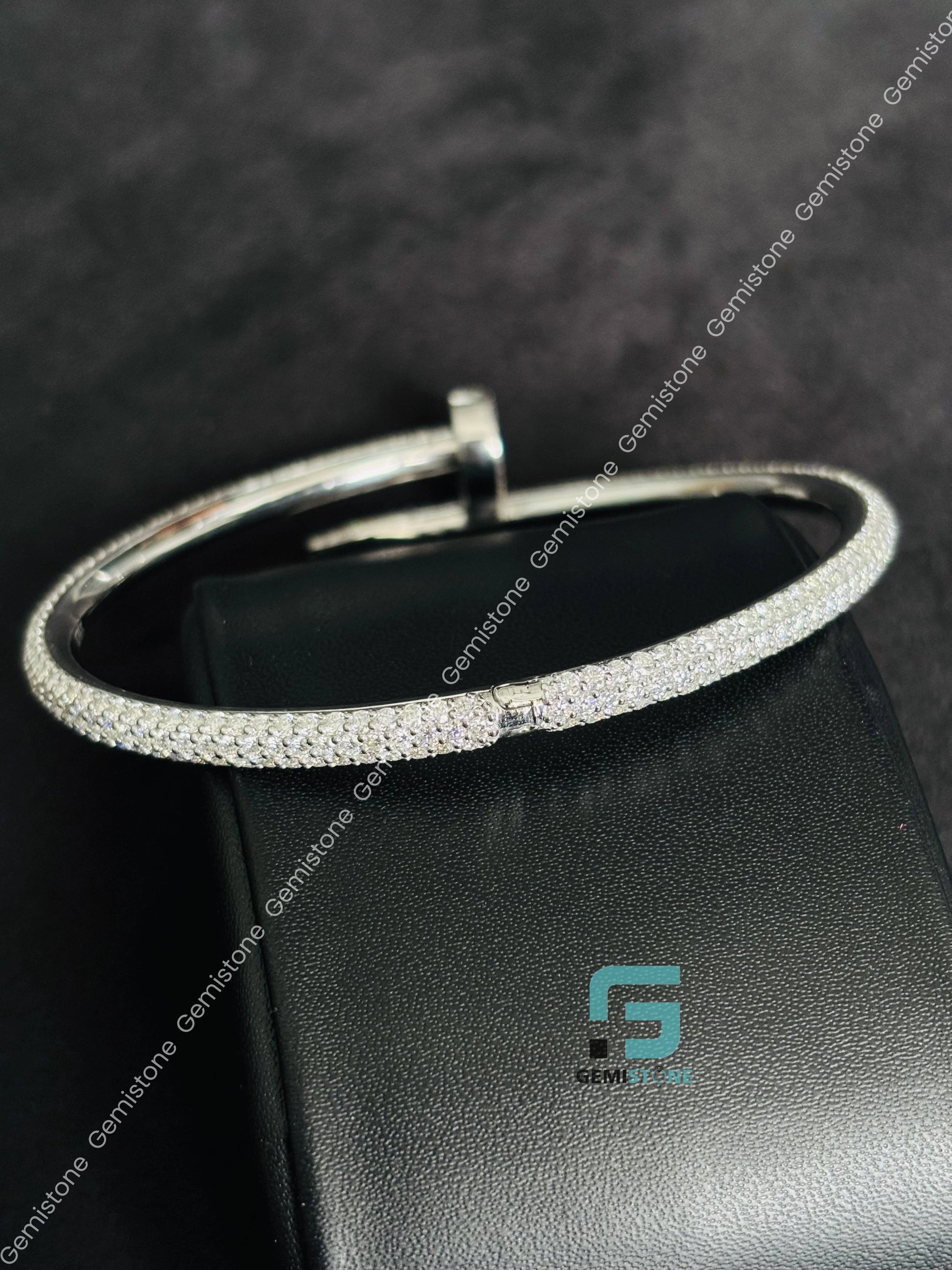 Moissanite Iced Out Studded Bracelet