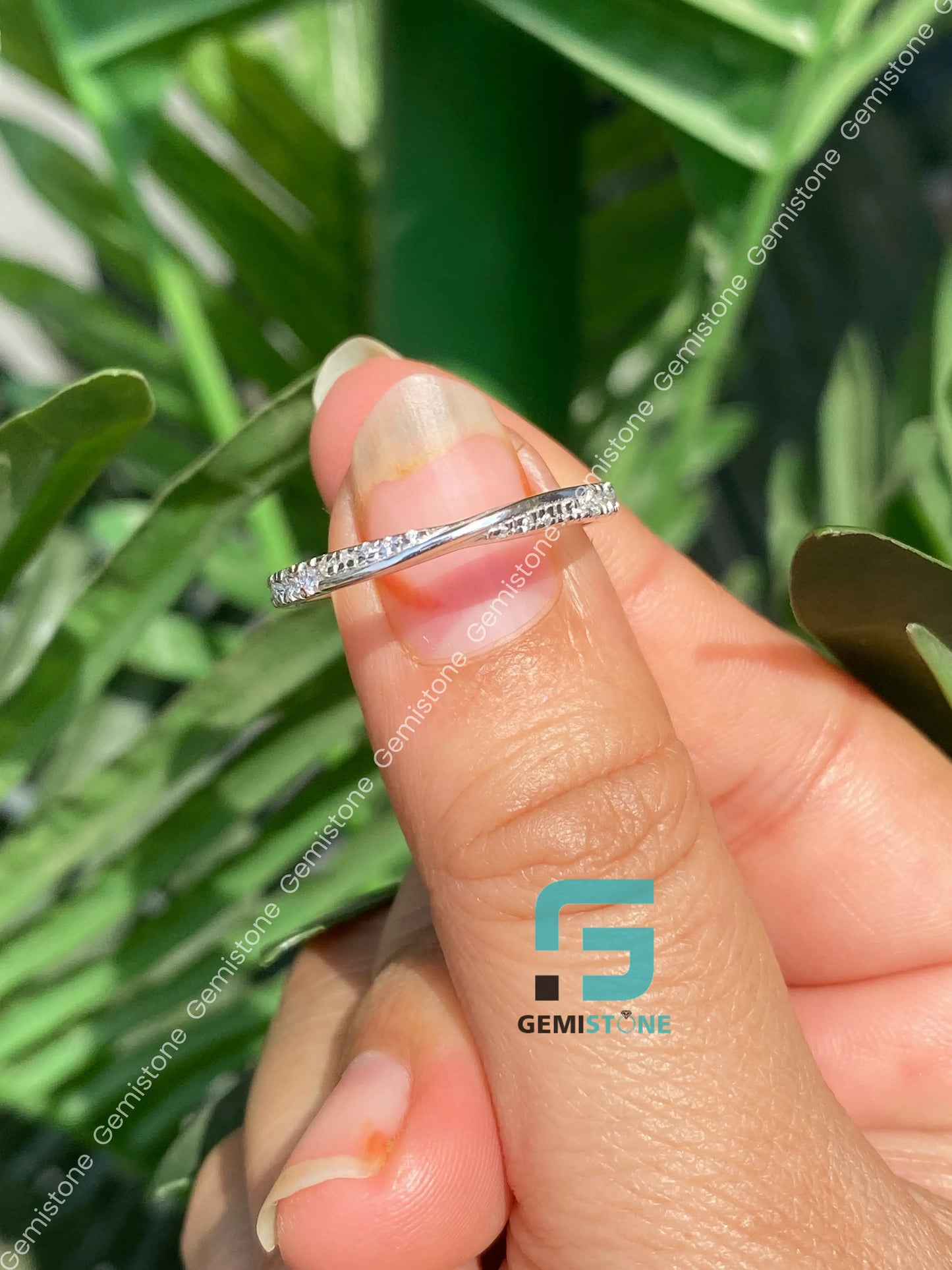 Moissanite Infinity Wedding Band For Women