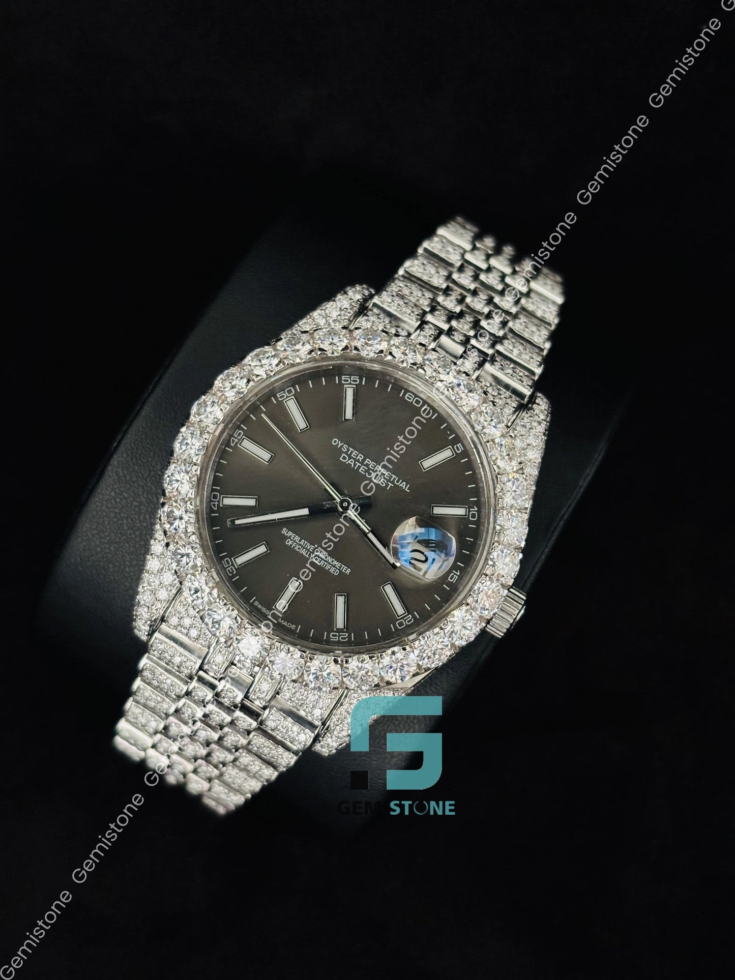 Moissanite Jubilee Strap Big Bezel Watch For Him