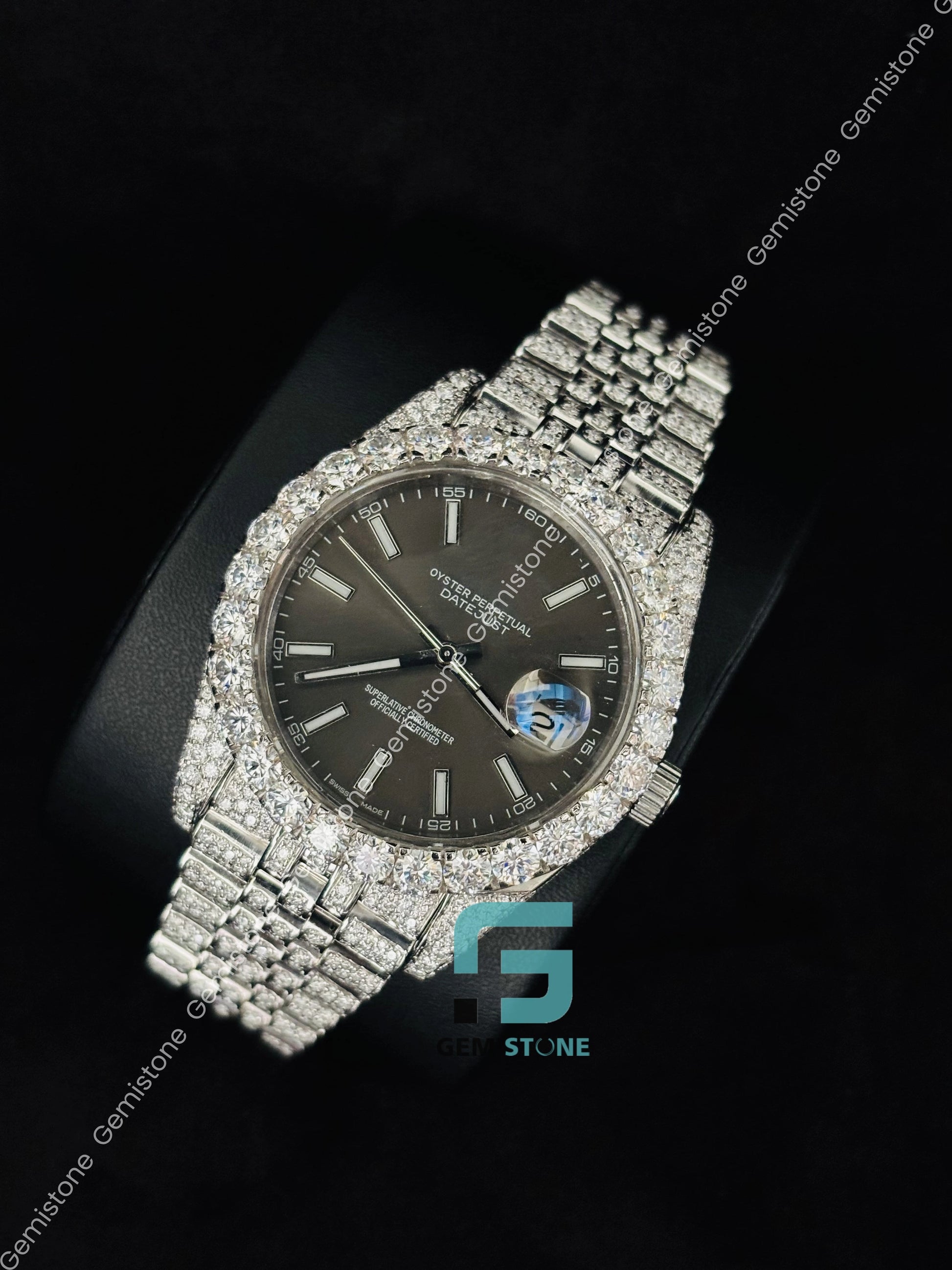 Moissanite Jubilee Strap Big Bezel Watch For Him
