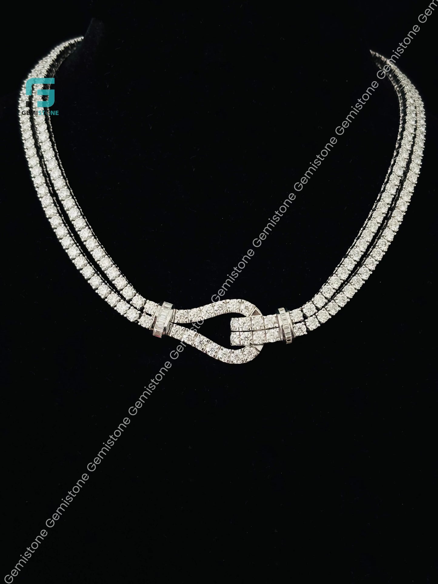 Moissanite Lasso Necklace in 925 Sterling Silver