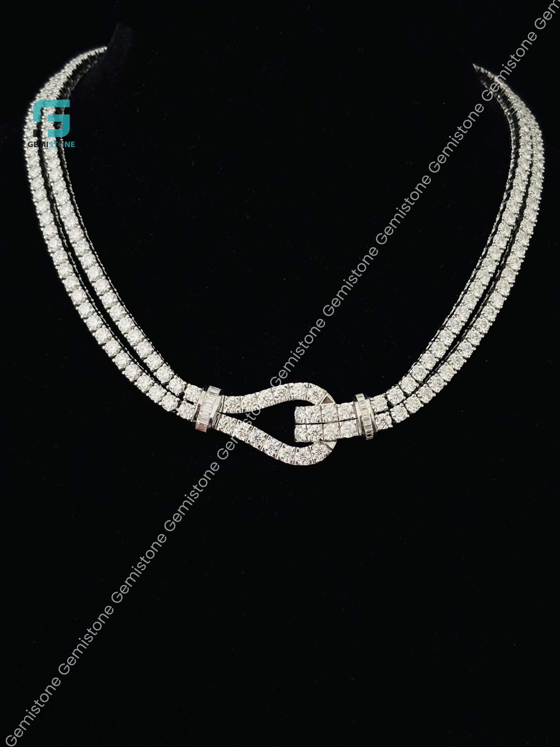 Moissanite Lasso Necklace in 925 Sterling Silver