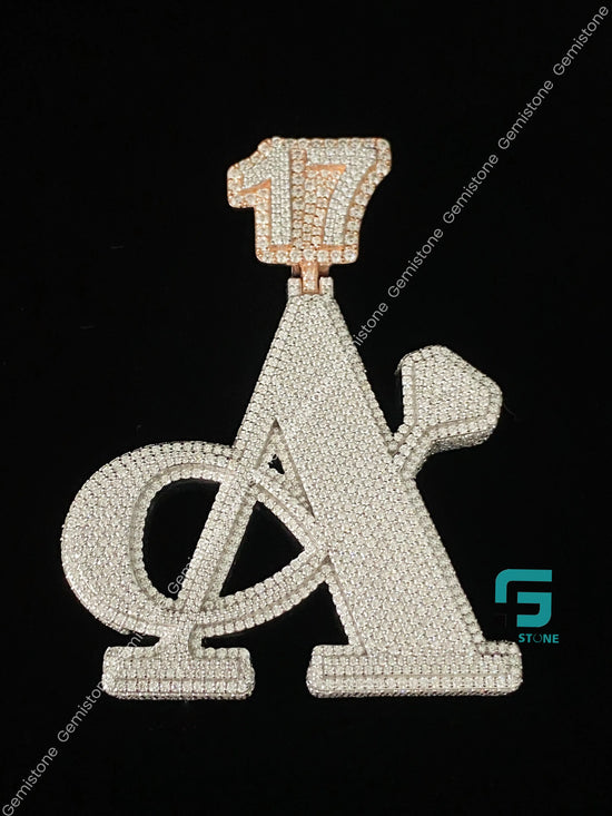 Moissanite Letter A Nane Letter Pendant For Men