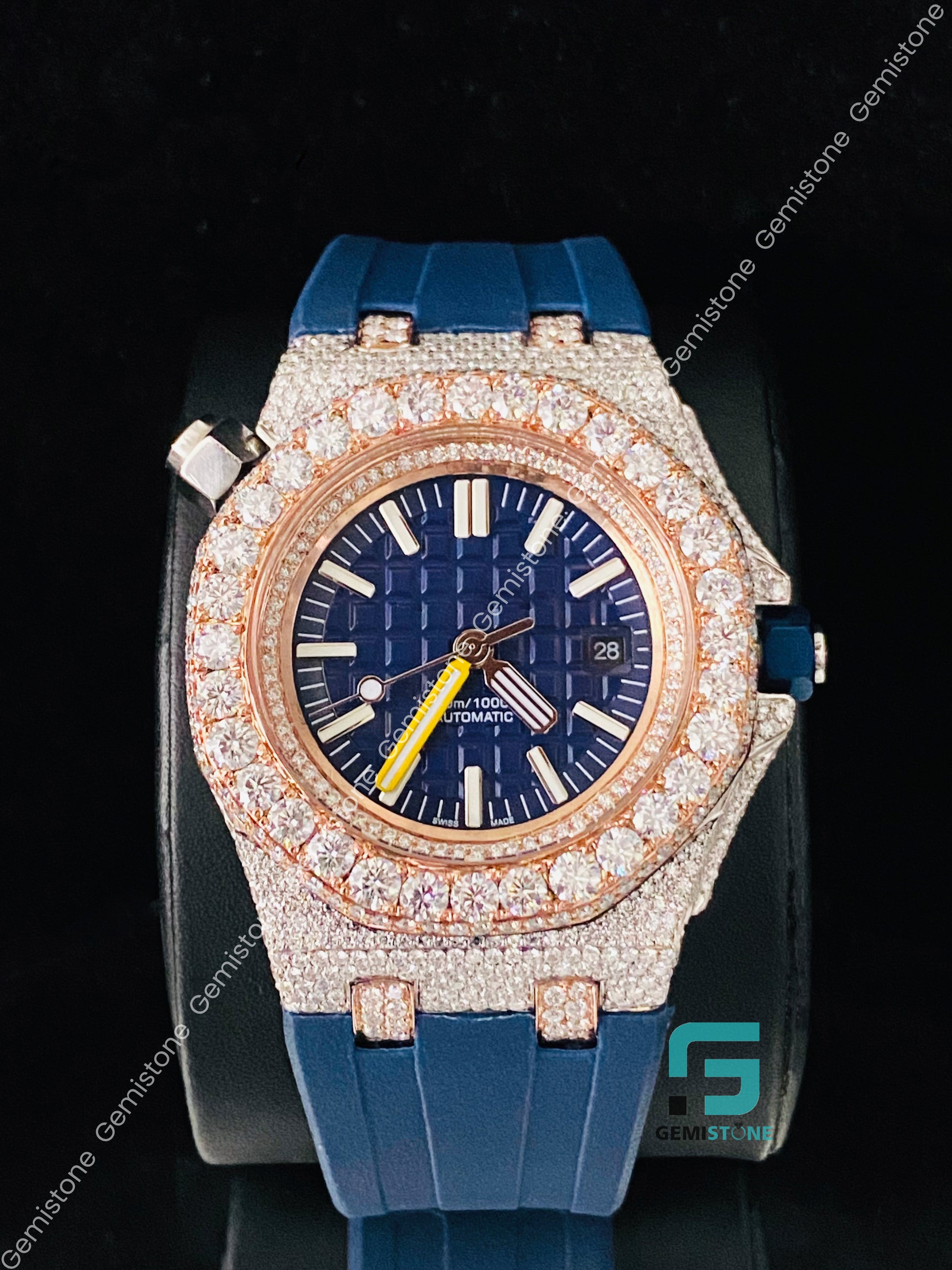 Moissanite Luxury Big Bezel Men Watch
