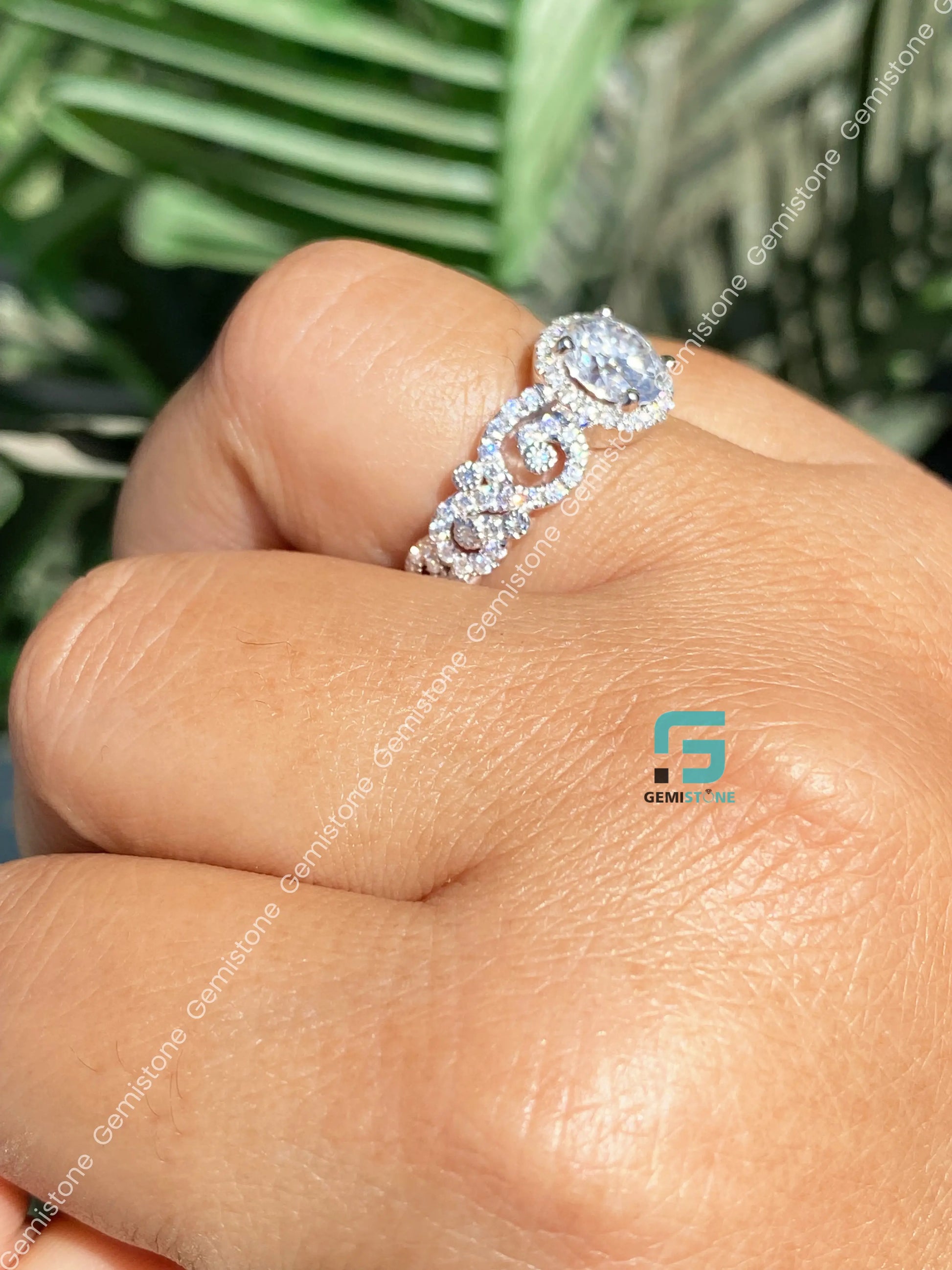 Moissanite Matching Eternity Wedding Band