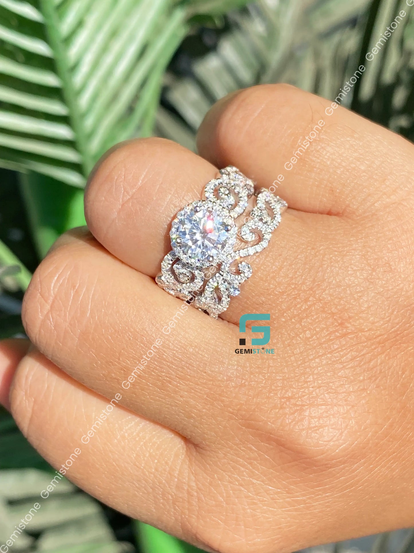 Moissanite Matching Eternity Wedding Band For Her