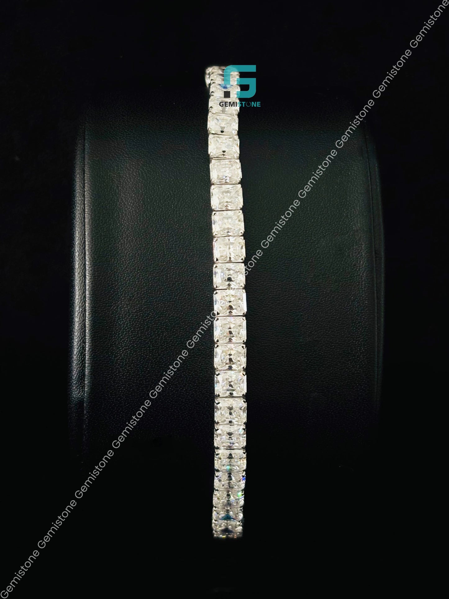 Moissanite Radiant Cut Tennis Bracelet
