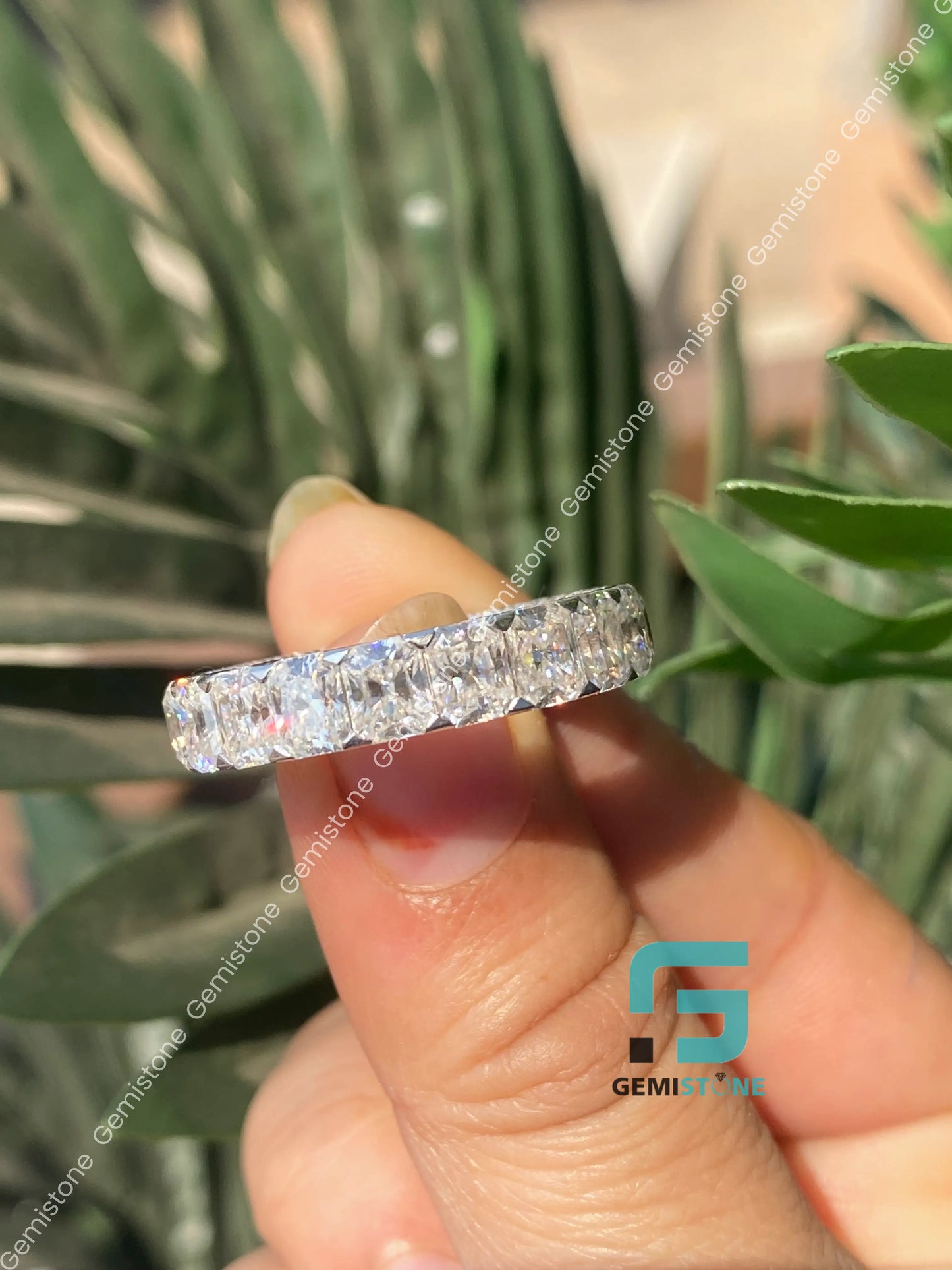 Moissanite Radiant Eternity Band For Women