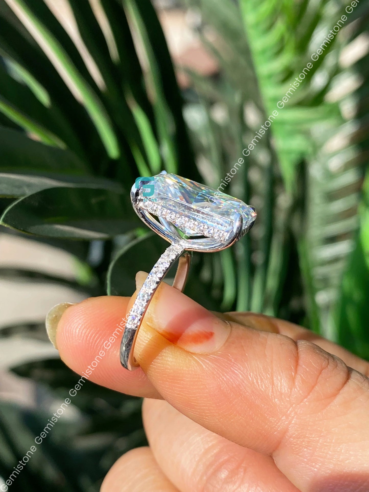 Moissanite Radiant Wedding Ring For Her