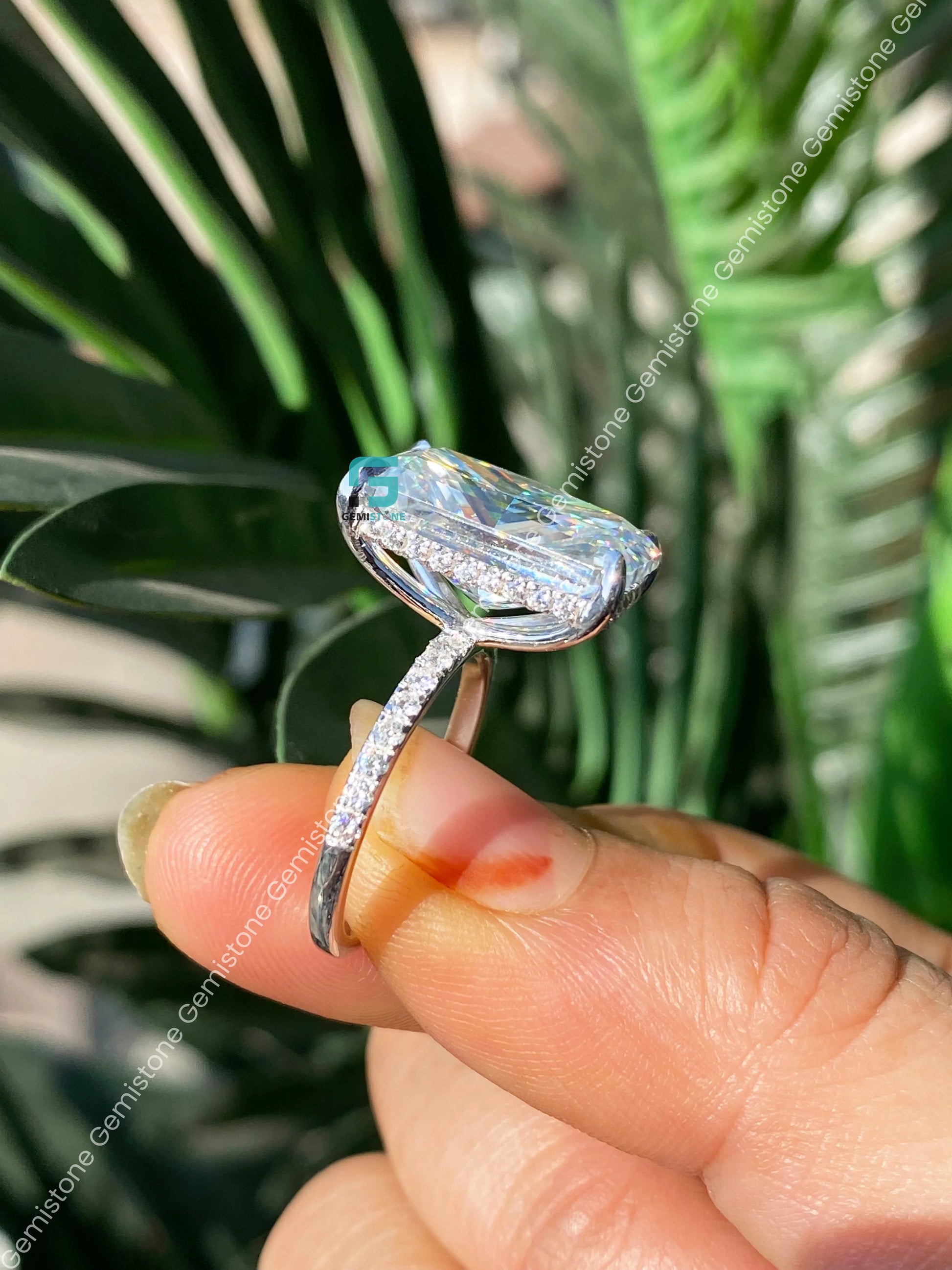 Moissanite Radiant Wedding Ring For Her