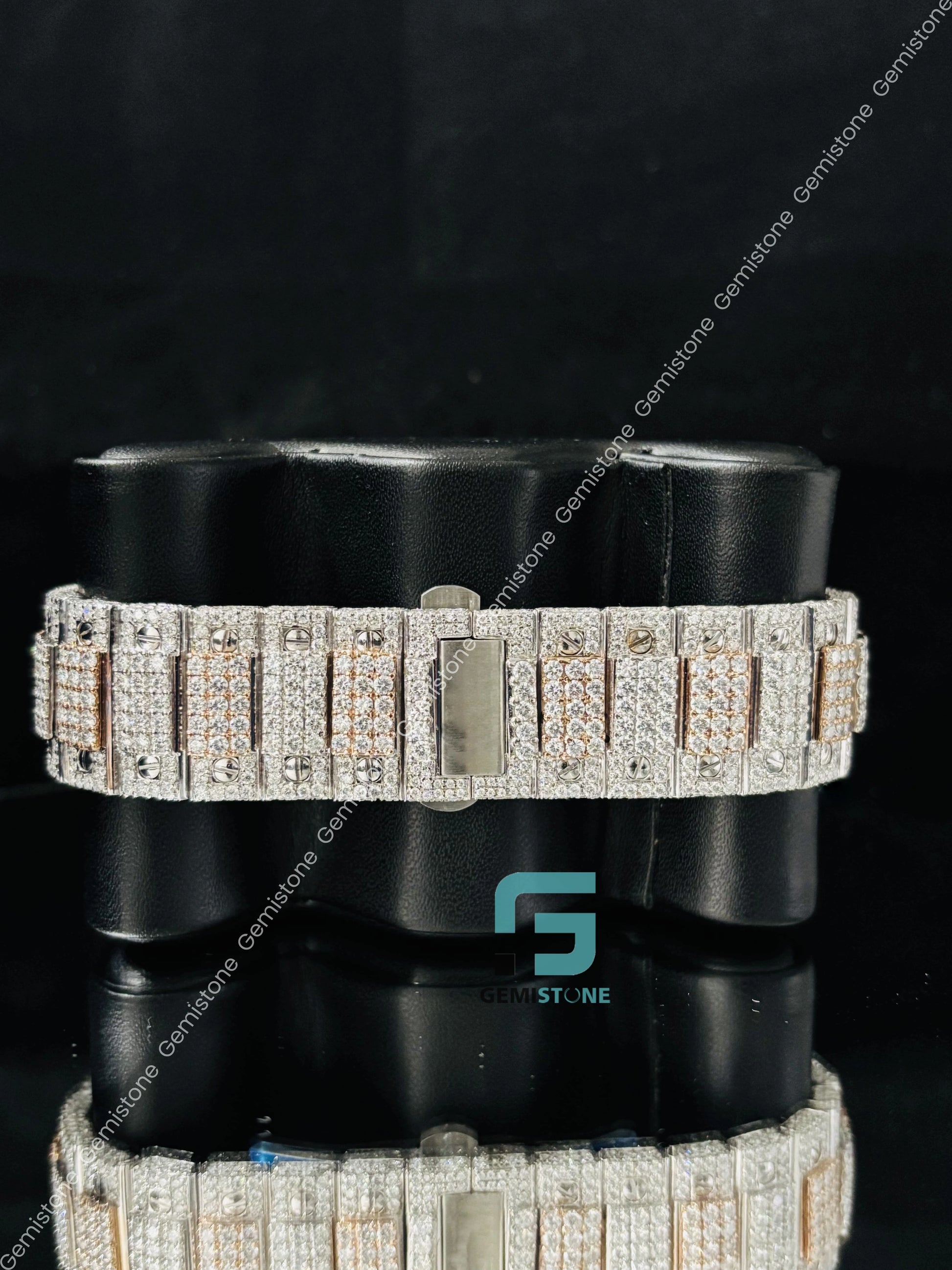 Moissanite Rapper Iced Out Two Tone Watch