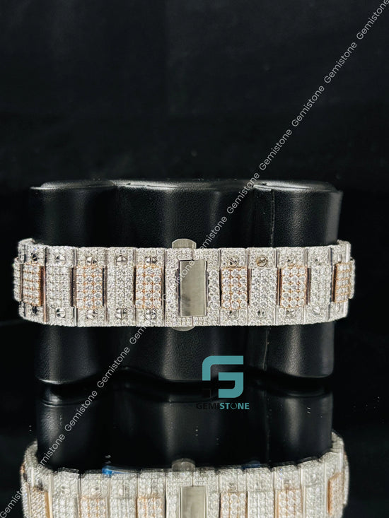 Moissanite Rapper Iced Out Two Tone Watch