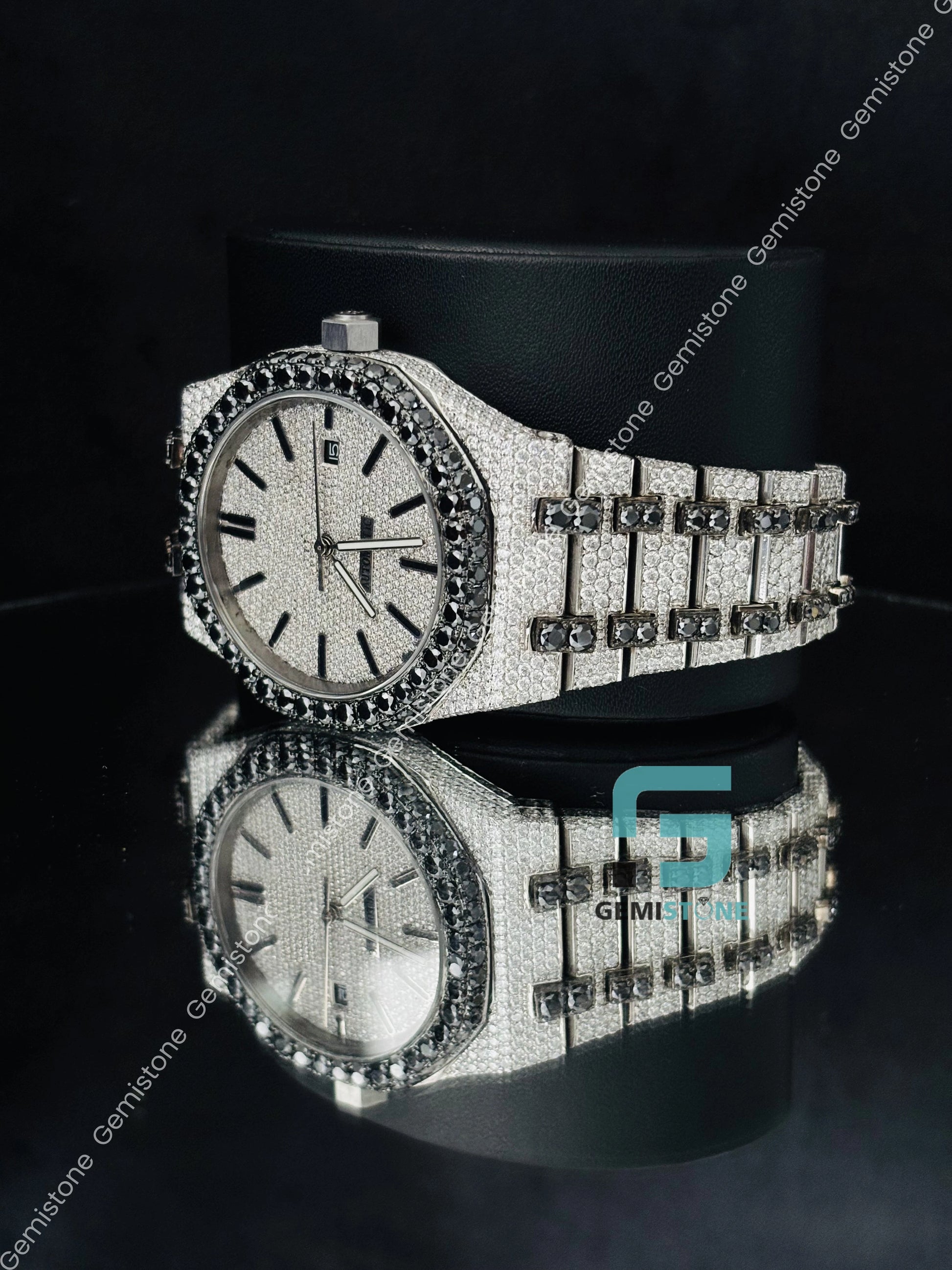 Moissanite Rappers Fully Studded Wrist Watch for Him