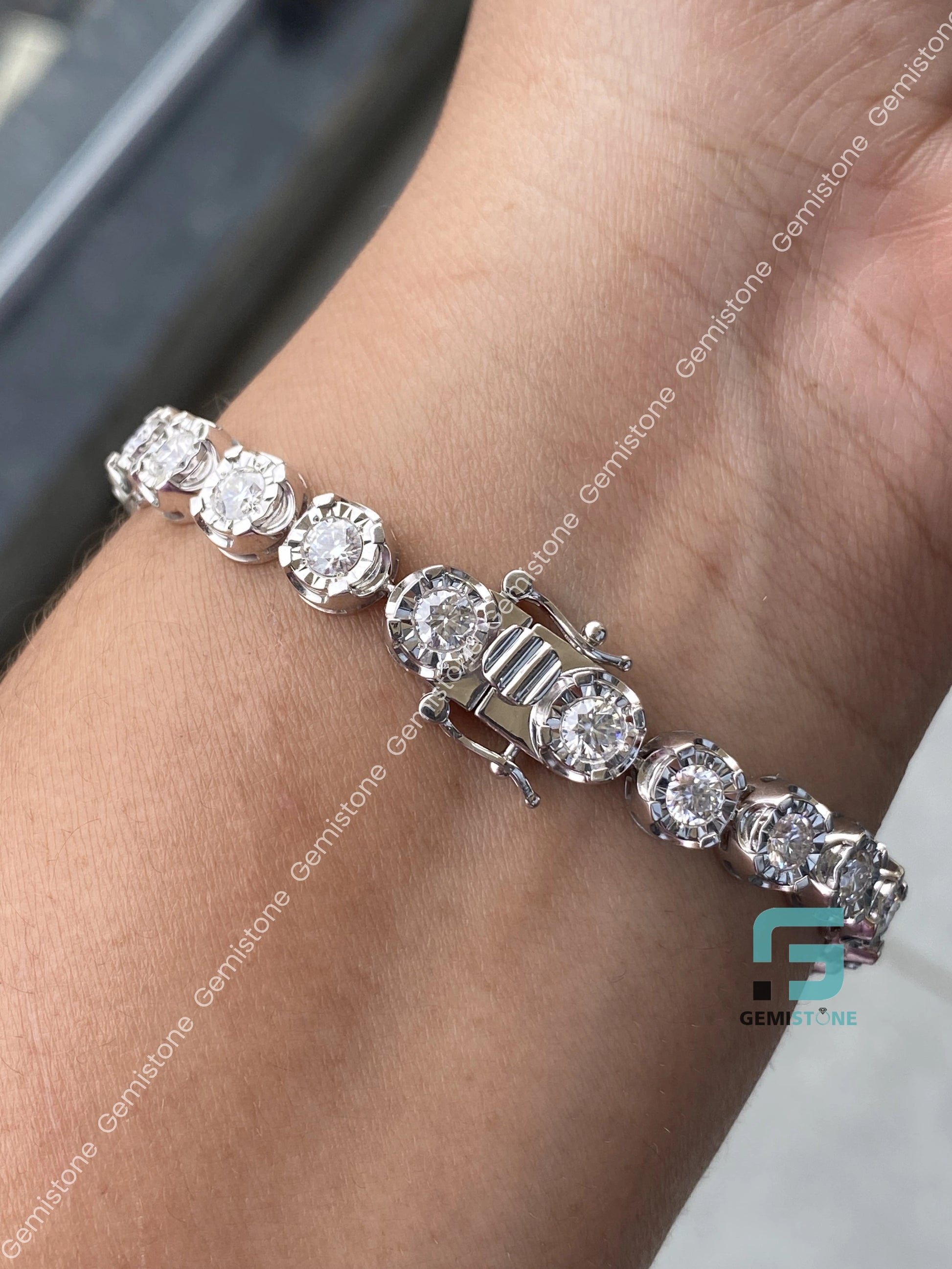 Moissanite Round 7MM Tennis Bracelet