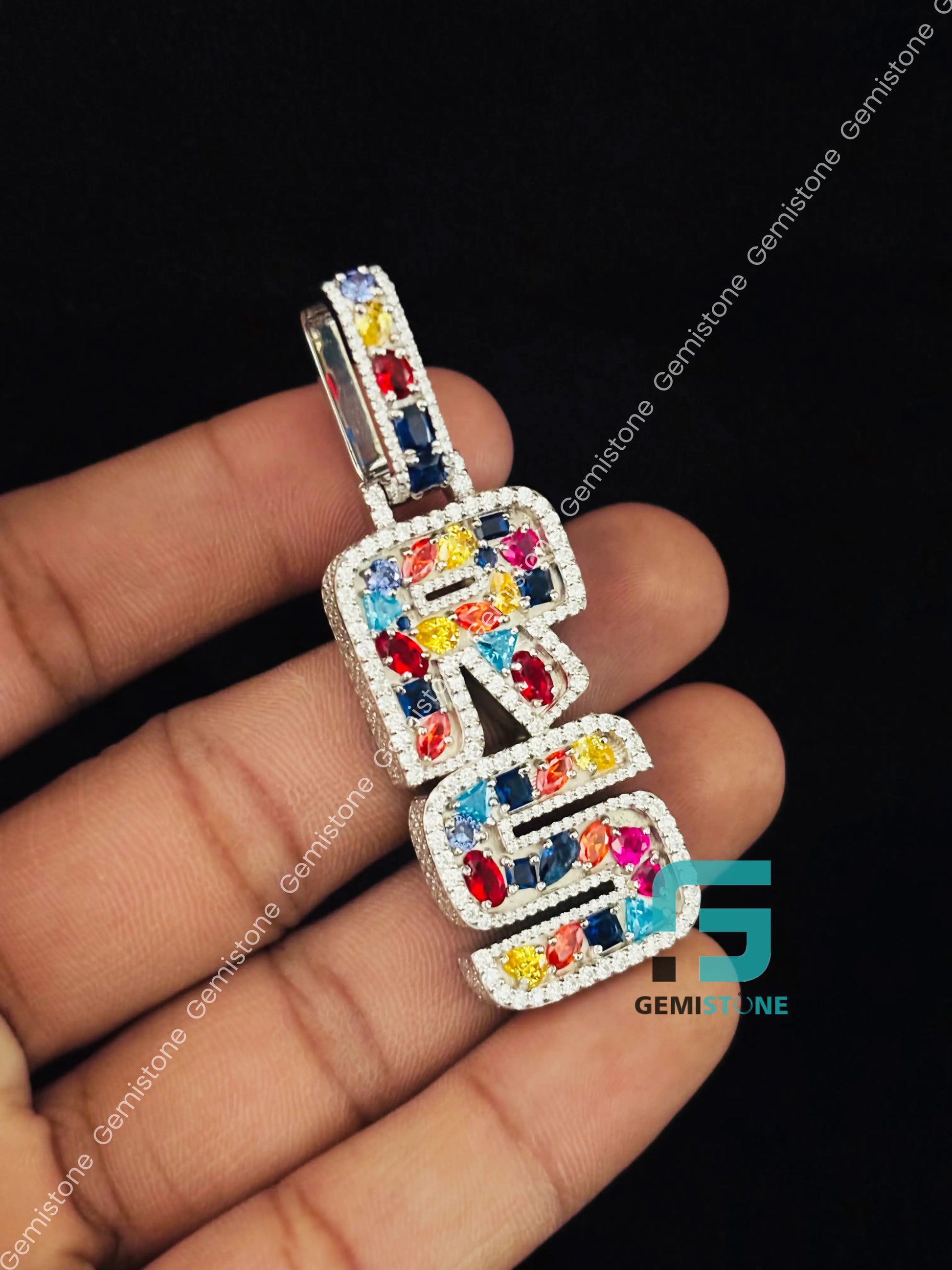 Moissanite Round Colorful Diamond Pendant