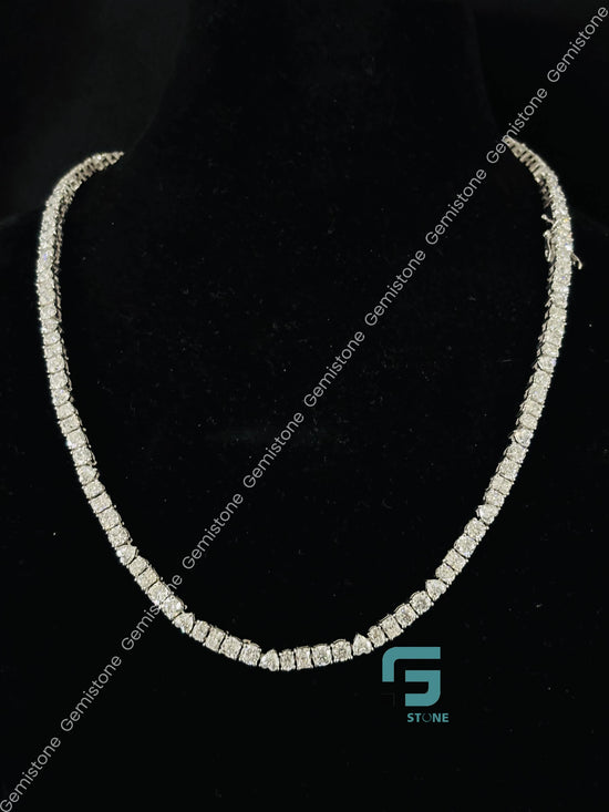 Moissanite Round Heart Cut Tennis Chain