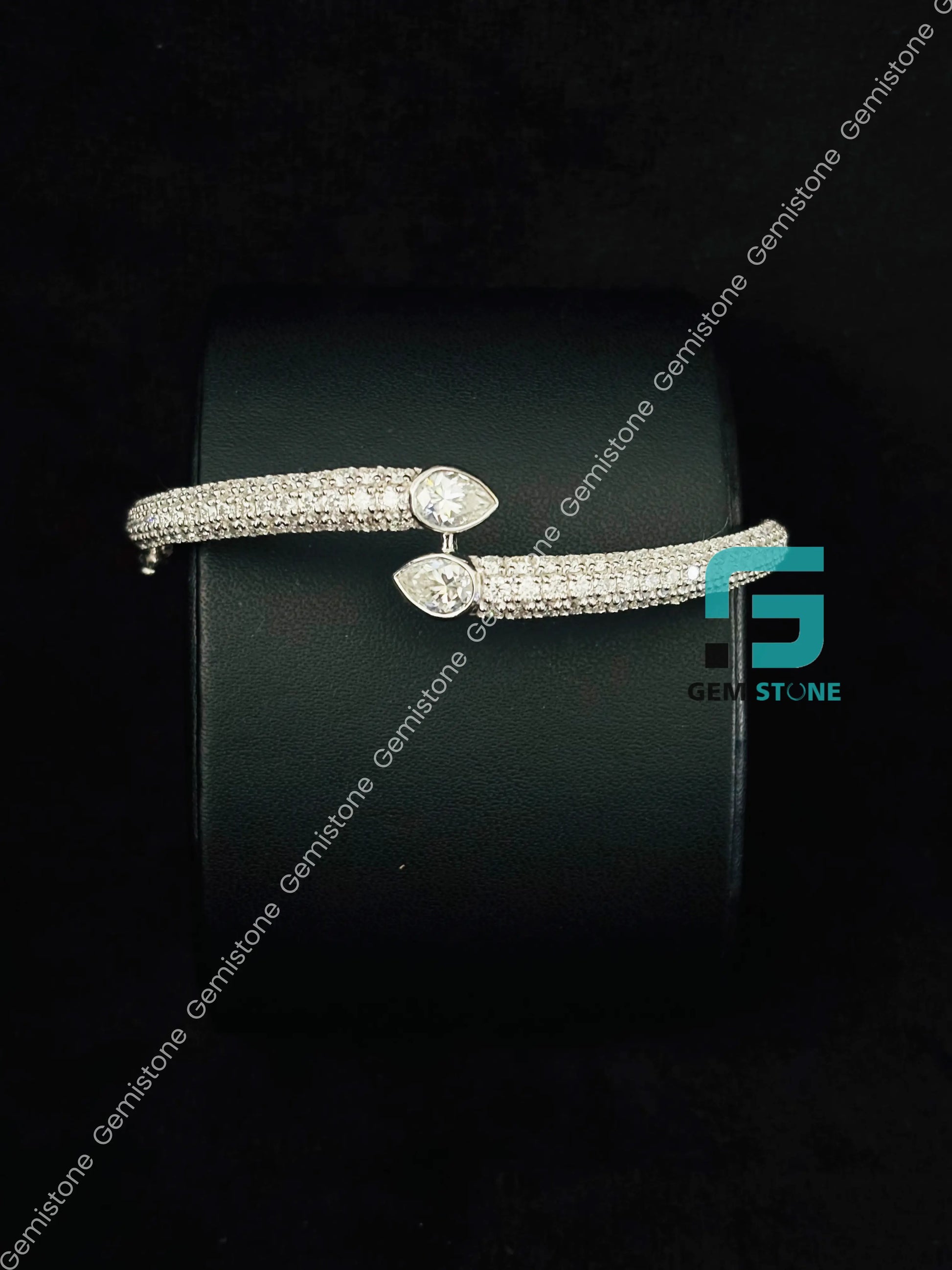 Moissanite Round_ Pear Iced Out Bracelet