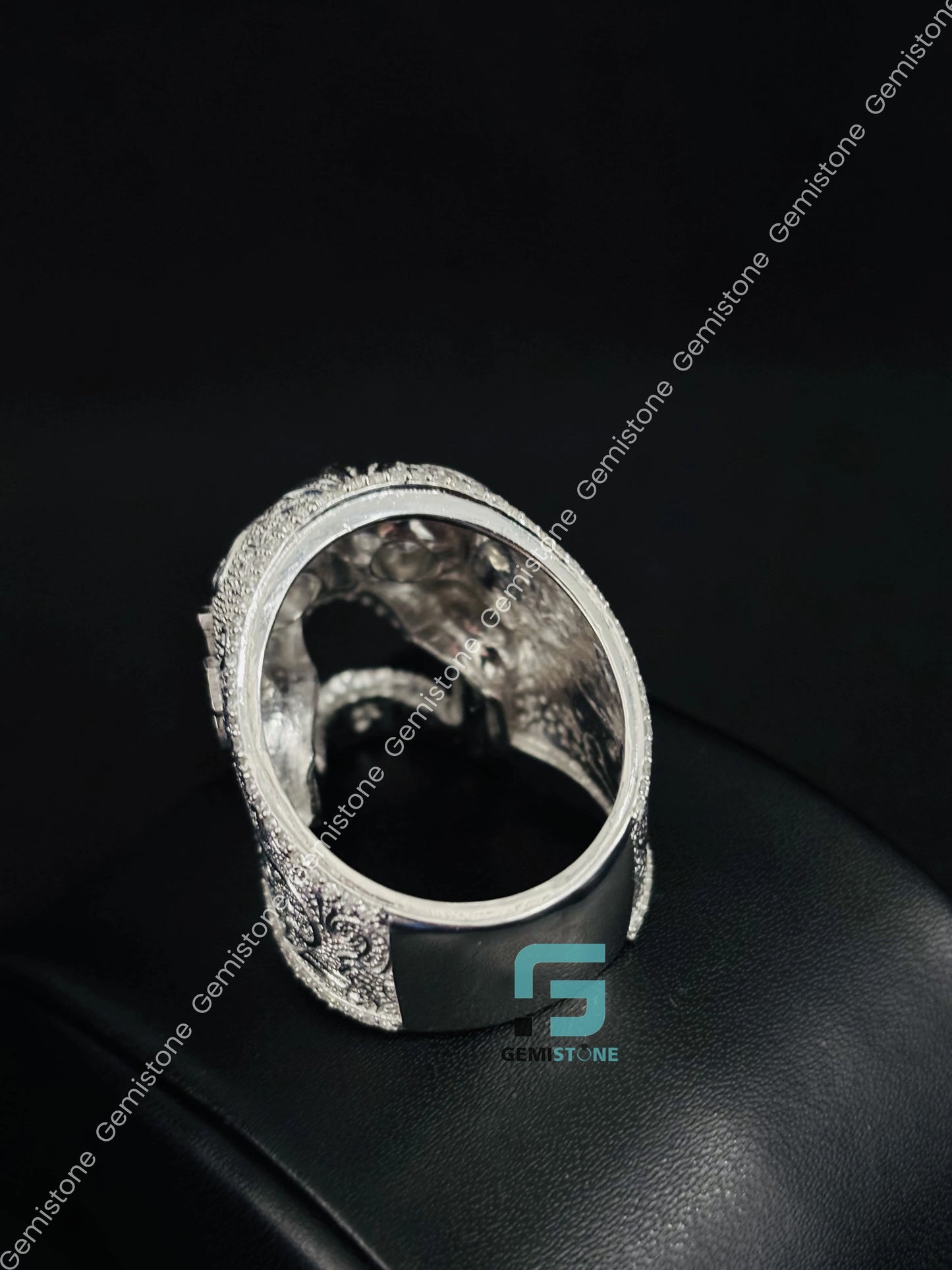 Moissanite Skull Ring