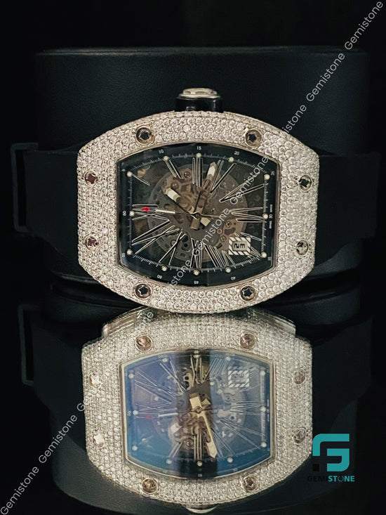 Moissanite Stone Skeleton Hip Hop Watch