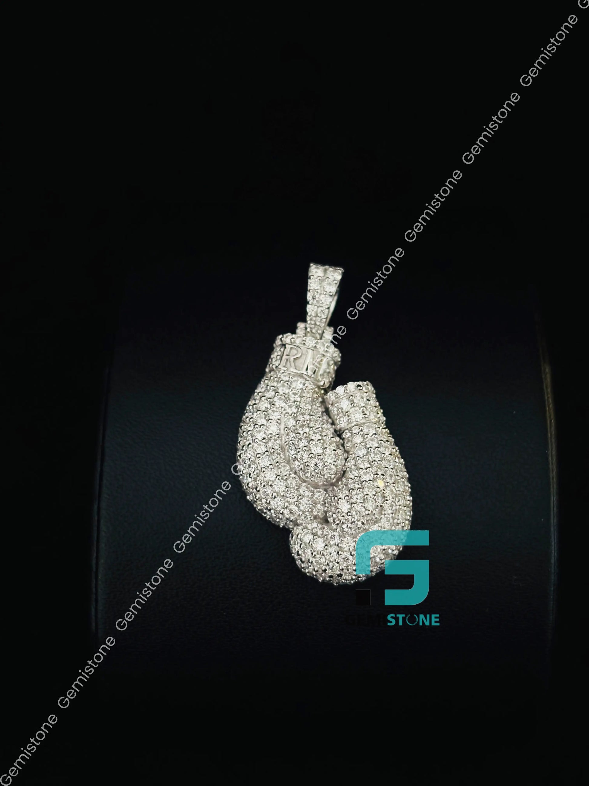 Moissanite Studded Boxing Gloves Hip Hop PendantForMen