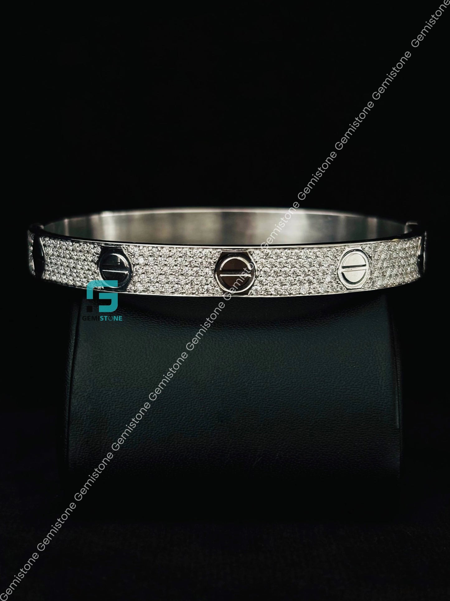 Moissanite Studded Cartier Bangel Bracelet