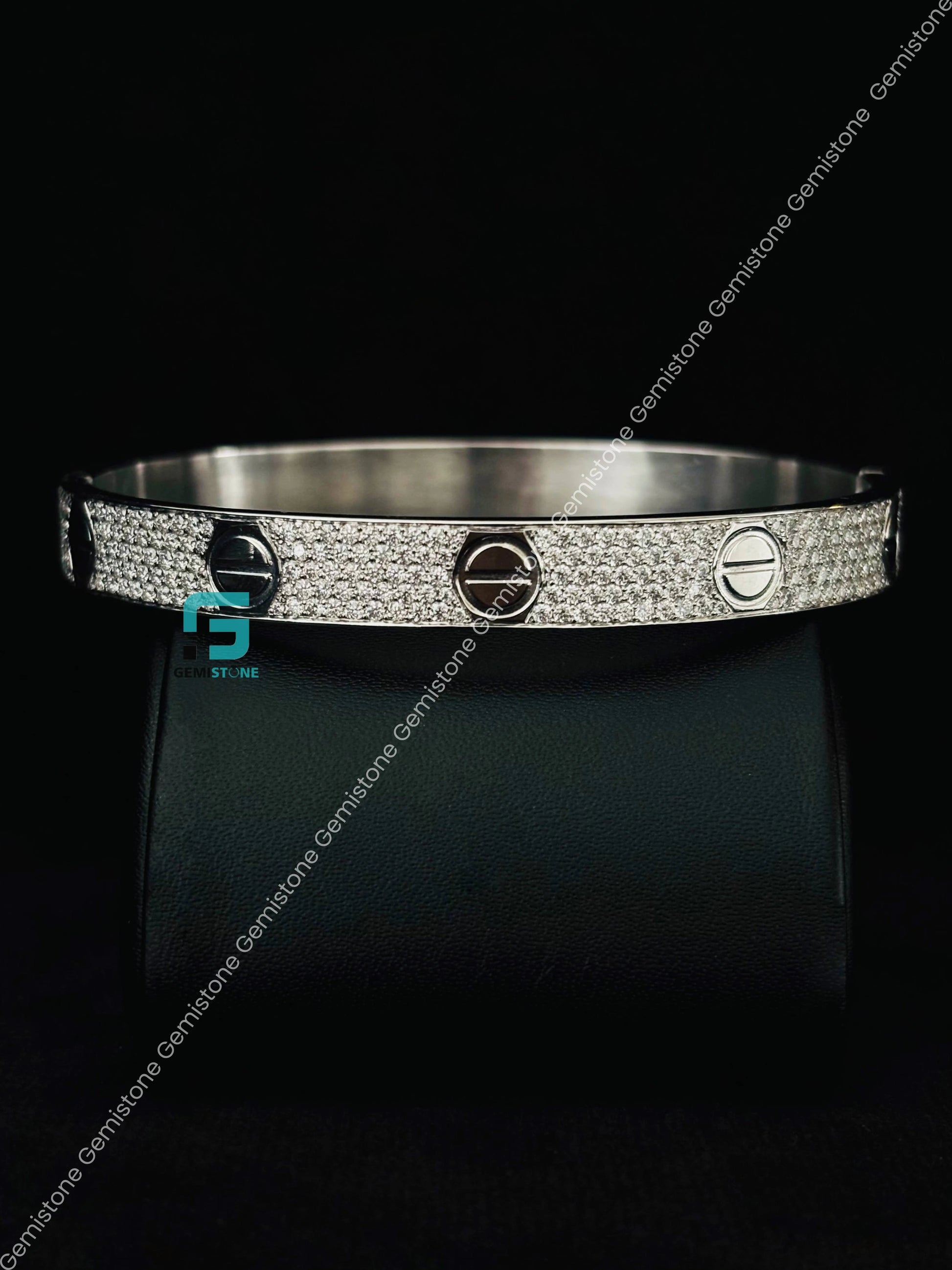 Moissanite Studded Cartier Bangel Bracelet