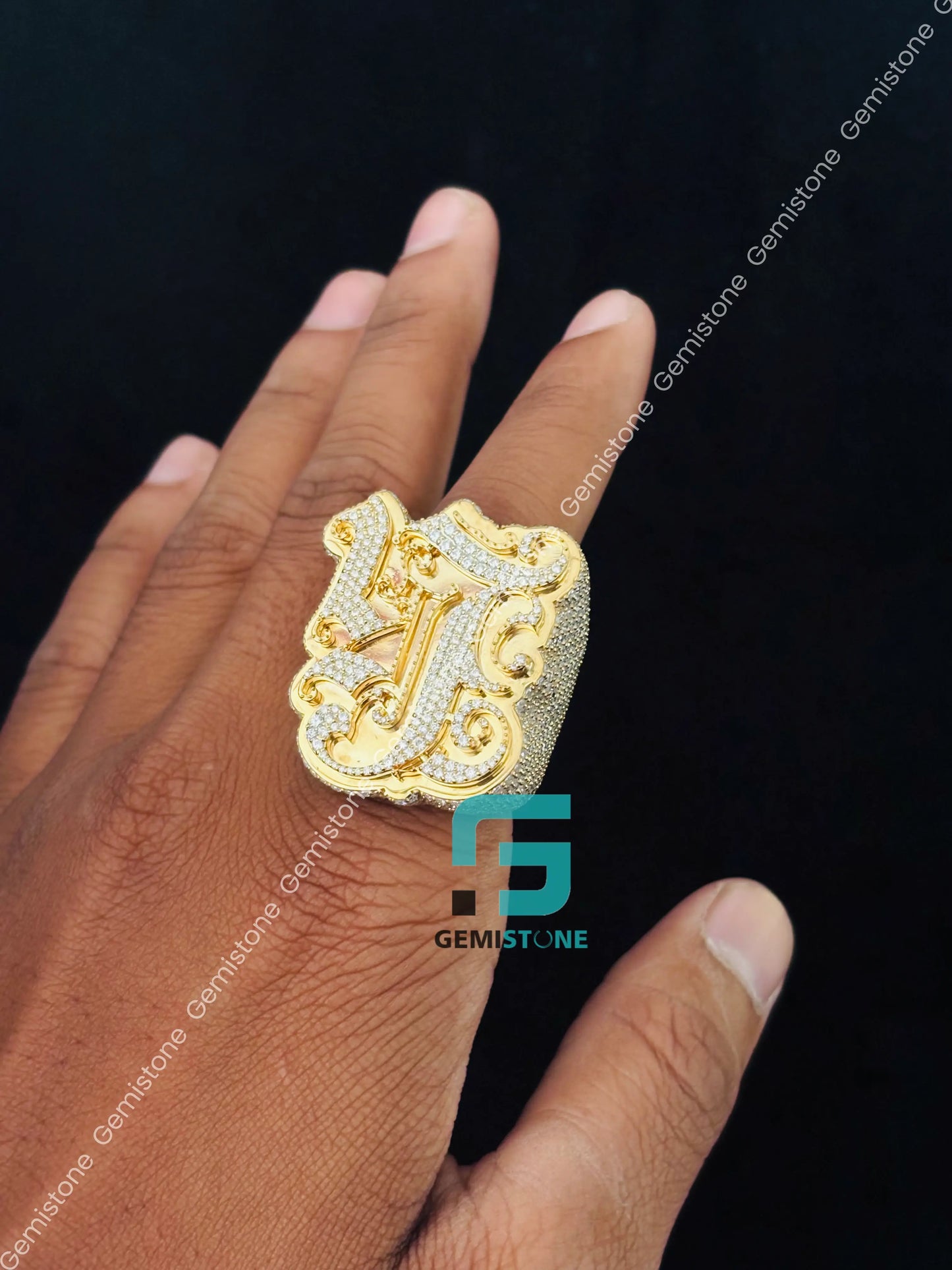 Moissanite Studded Iced Out Custom Ring
