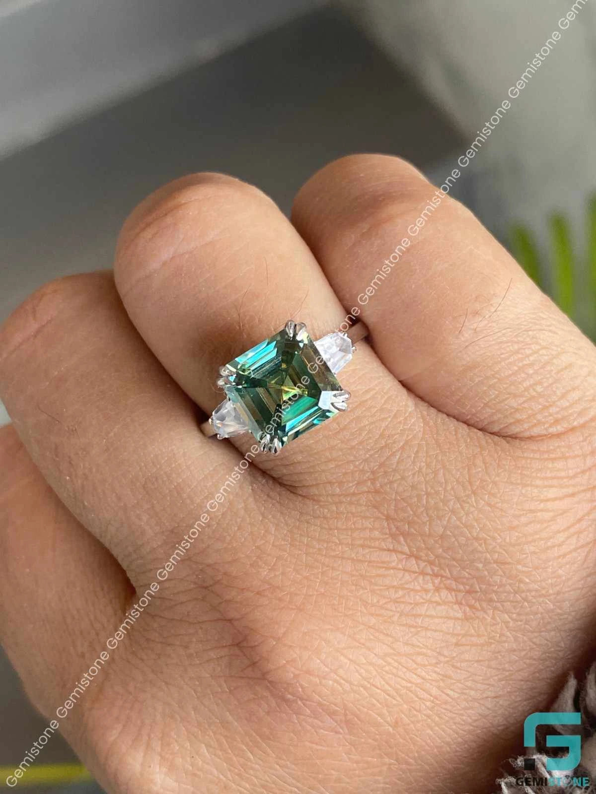 Moissanite Three Stone Ring