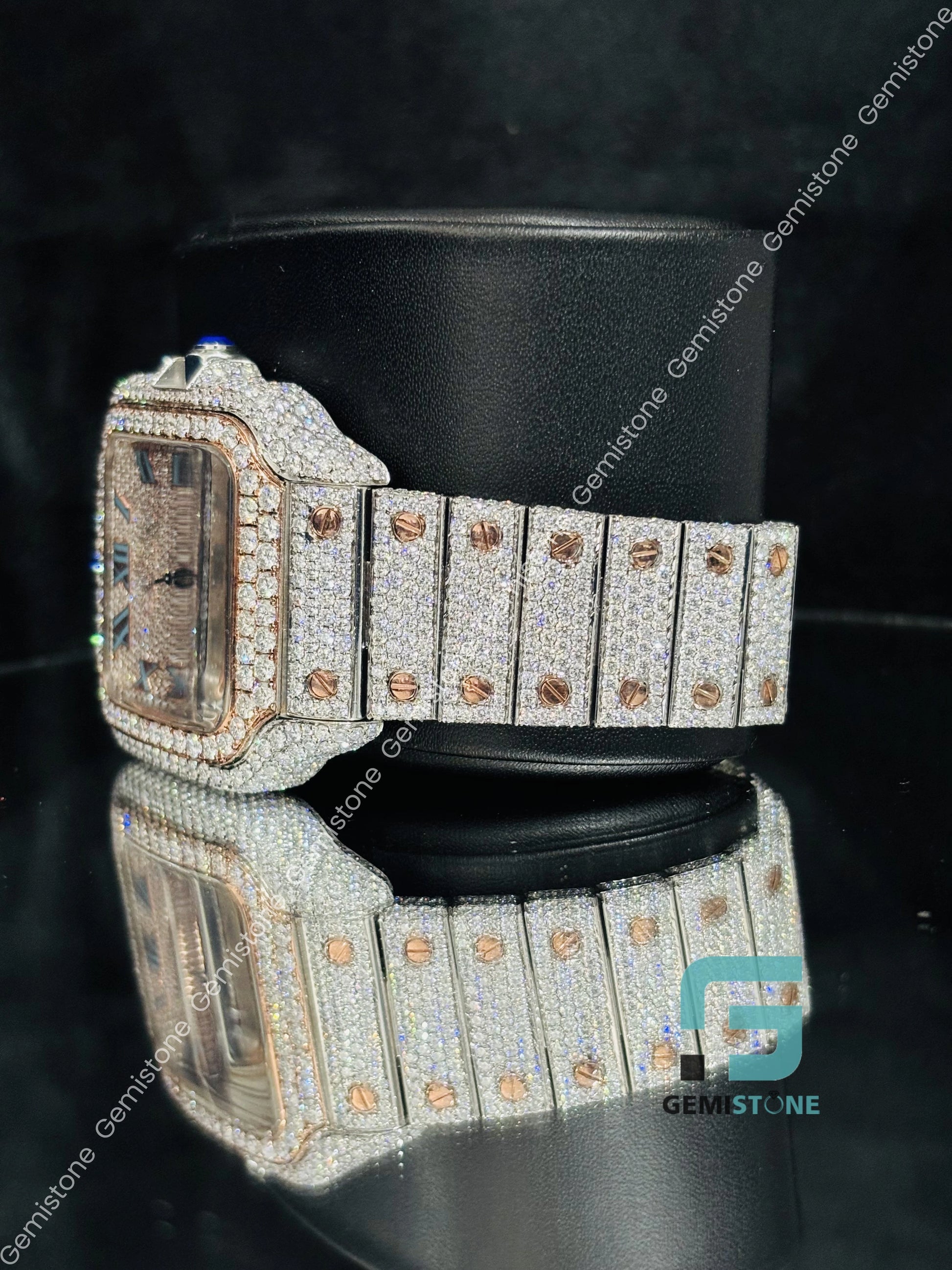 Moissanite Two Tone Iced Out Watch