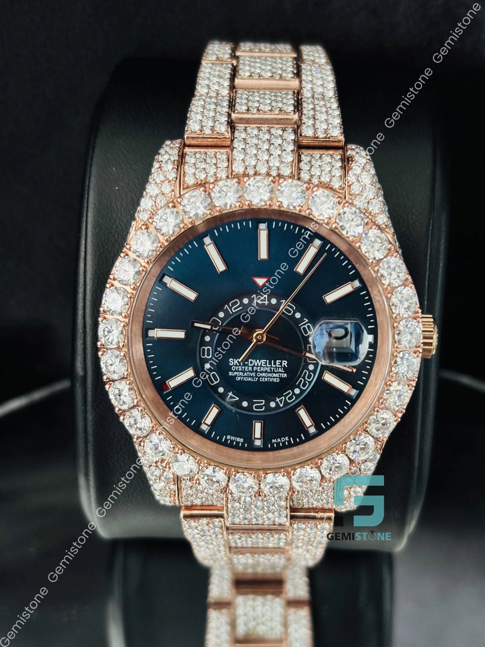 Moissanite White Bar Hip Hop Watch