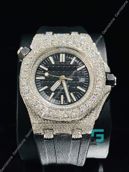 Moissanite White Dial Bar Moissanite Watch