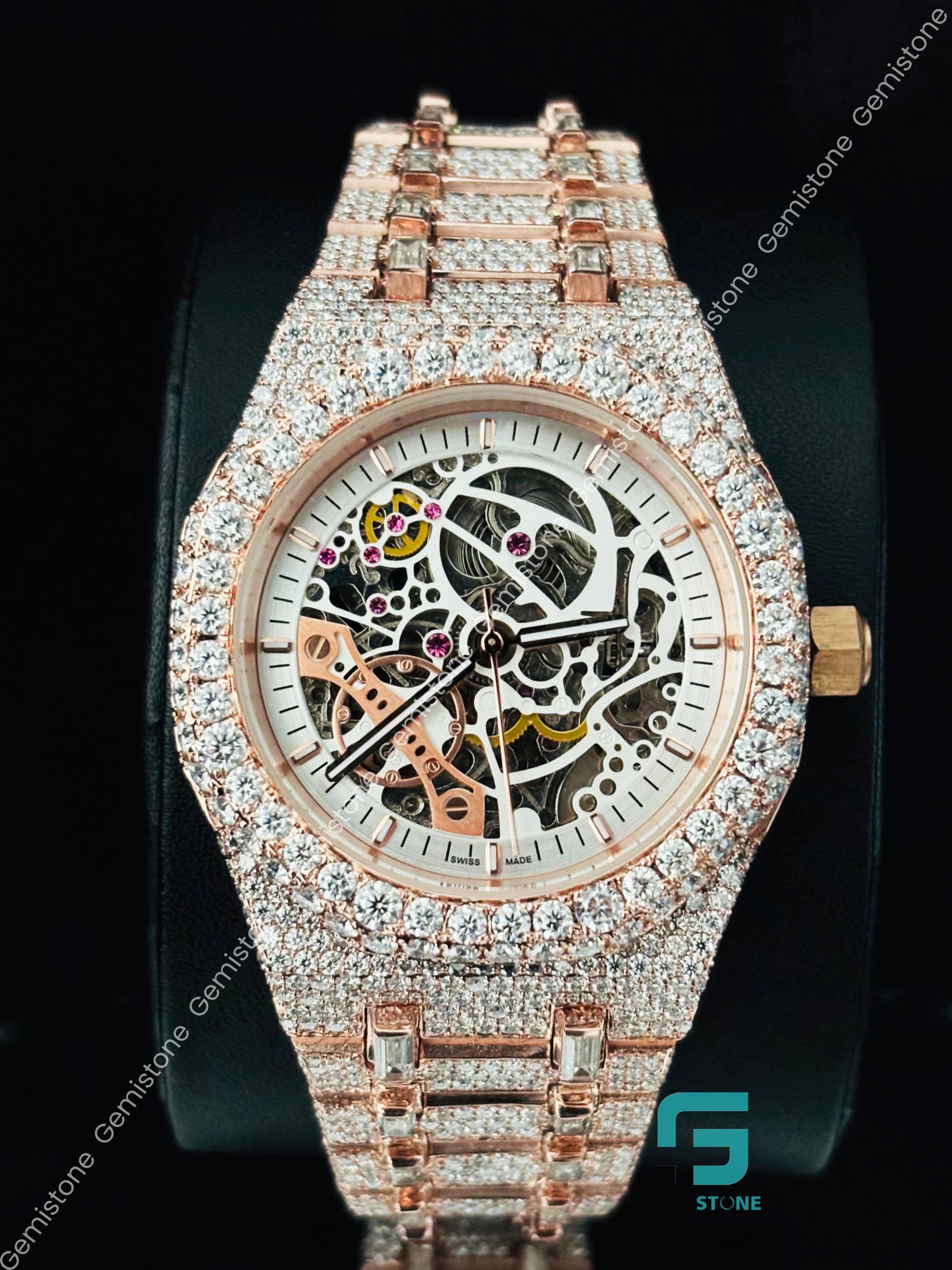 Moissanite Wrist Diamond watch for Men_s