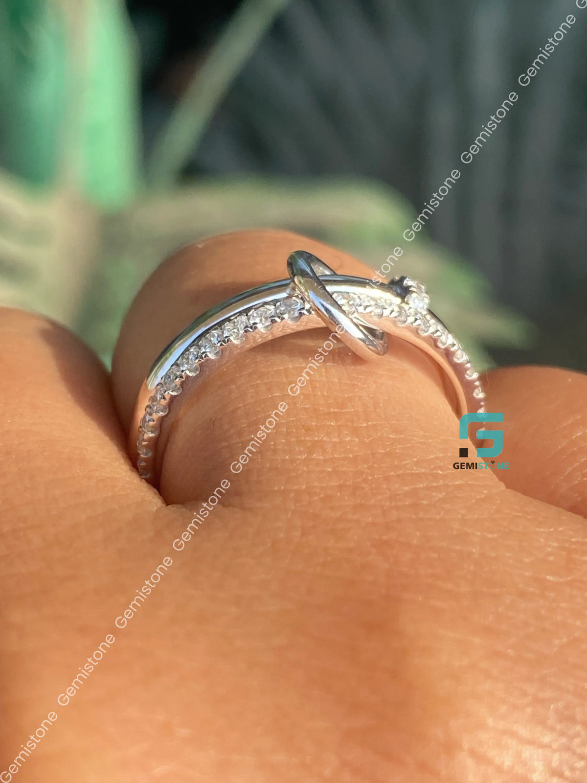 Multi Link Connected Moissanite Interlocking Statement Chunky Ring