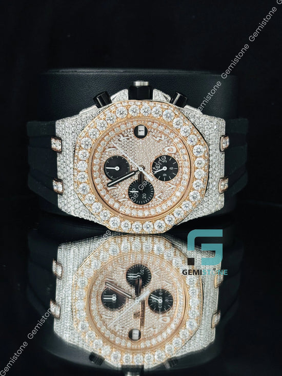 Multi Chronograph Ice Out Big Bezel Moissanite Watch