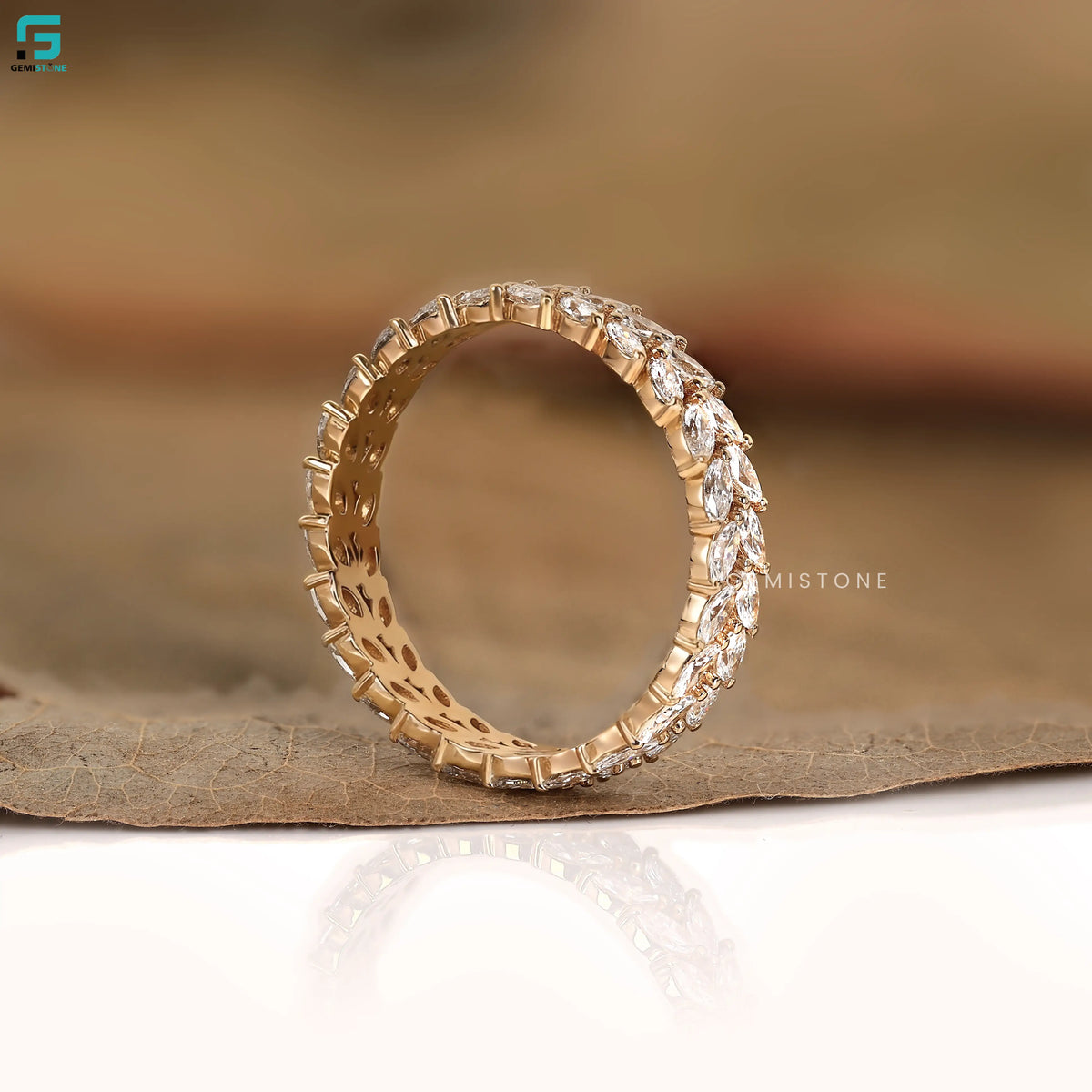 Nature Inspired Lab Grown Diamond Wedding Band