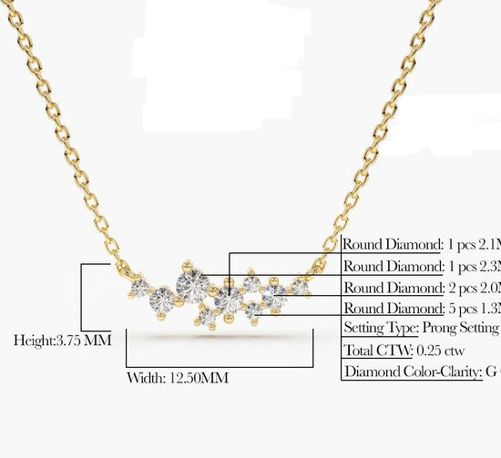 Nine Diamond Cluster Necklace