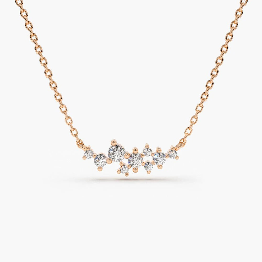Nine Diamond Cluster Necklace