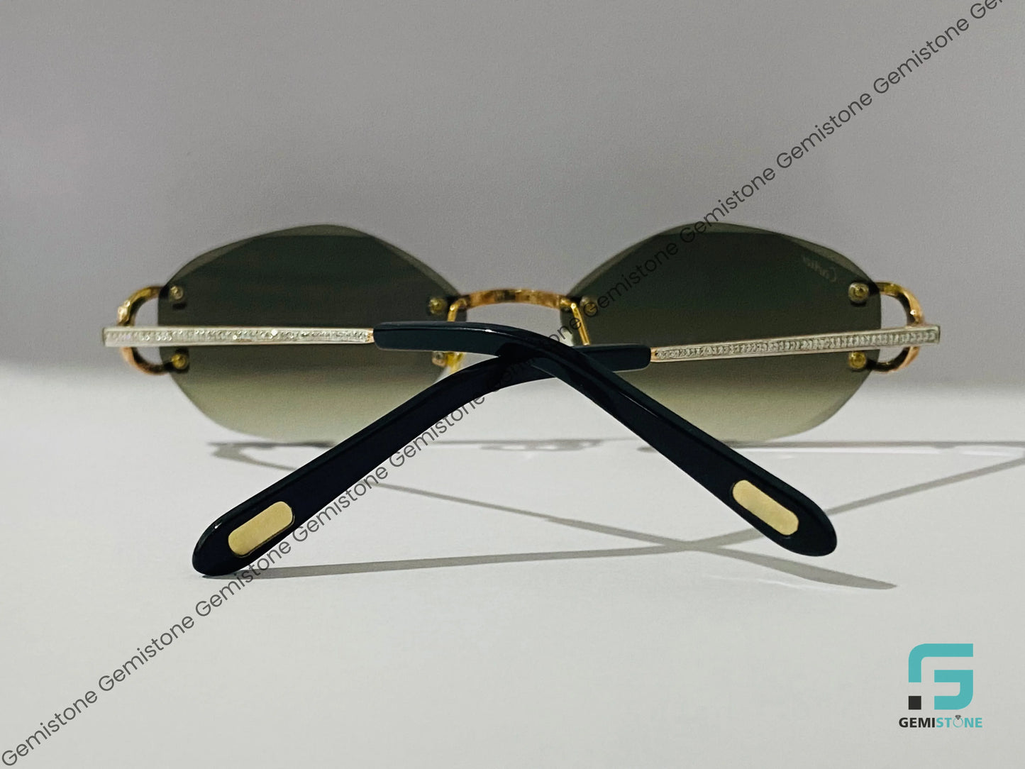 Olive Green Gredient Dial Moissanite Sunglasses