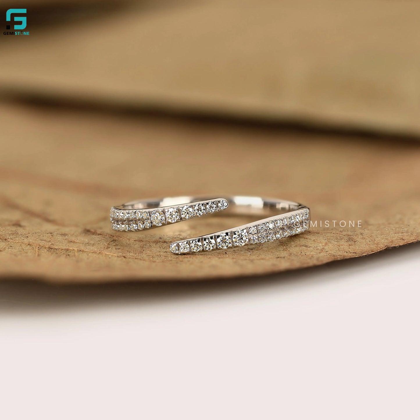 Open Cuff Lab Diamond Ring