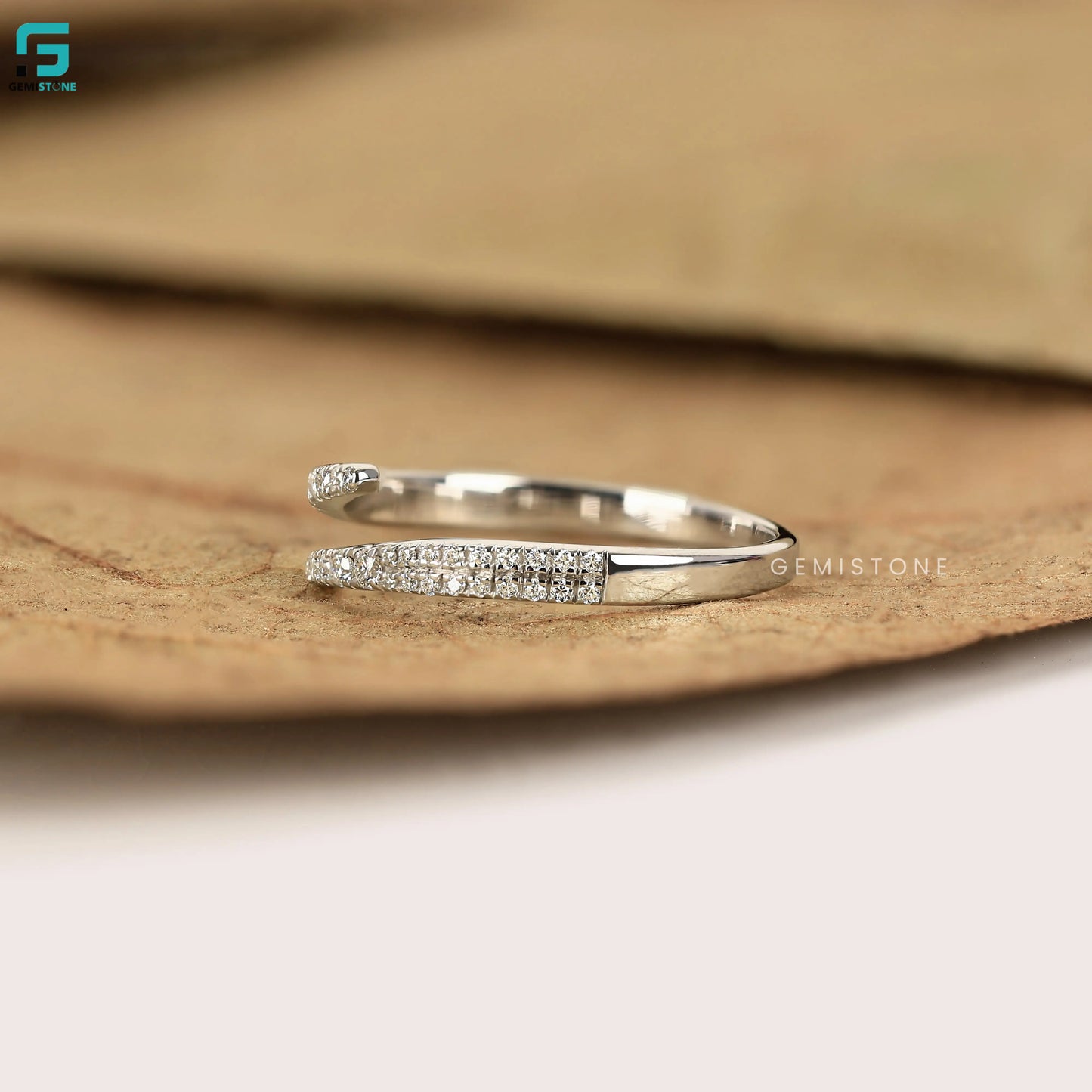 Open Cuff Lab Diamond Ring For Women
