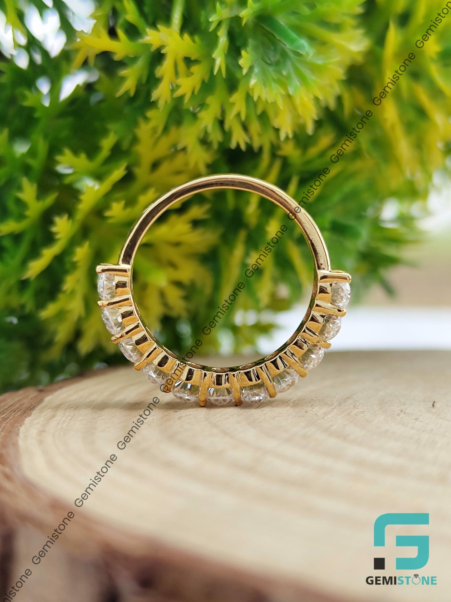 3.40 TCW Half Eternity Oval Cut Moissanite Wedding Band